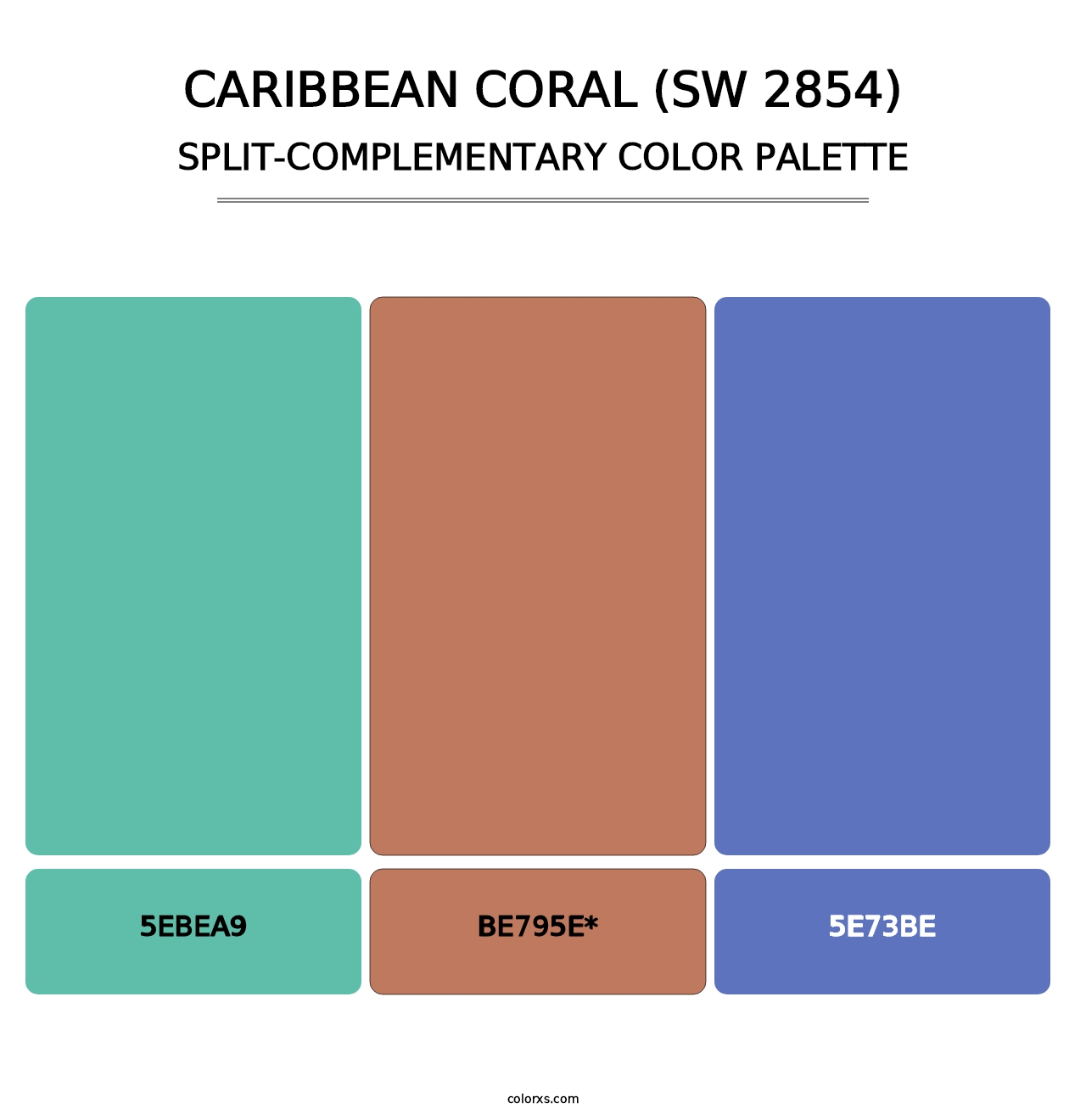 Caribbean Coral (SW 2854) - Split-Complementary Color Palette