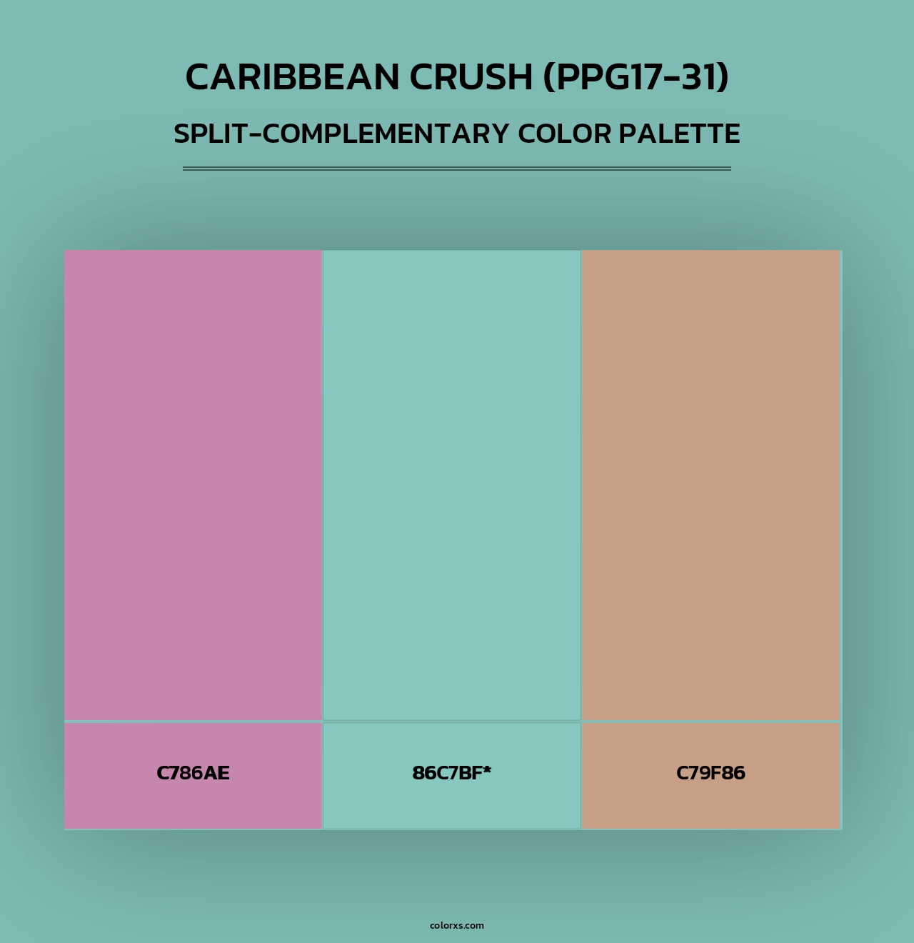 Caribbean Crush (PPG17-31) - Split-Complementary Color Palette