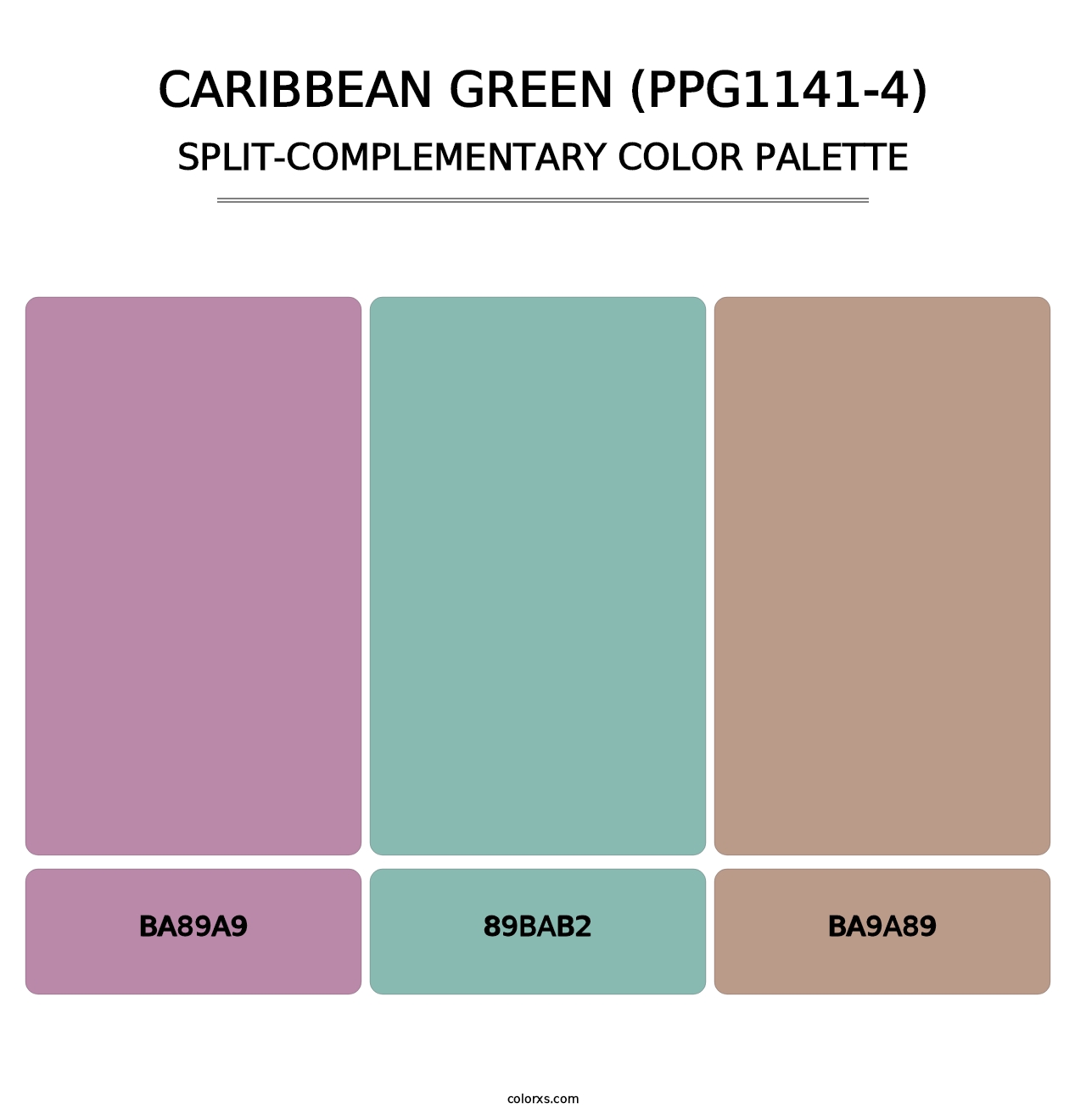 Caribbean Green (PPG1141-4) - Split-Complementary Color Palette