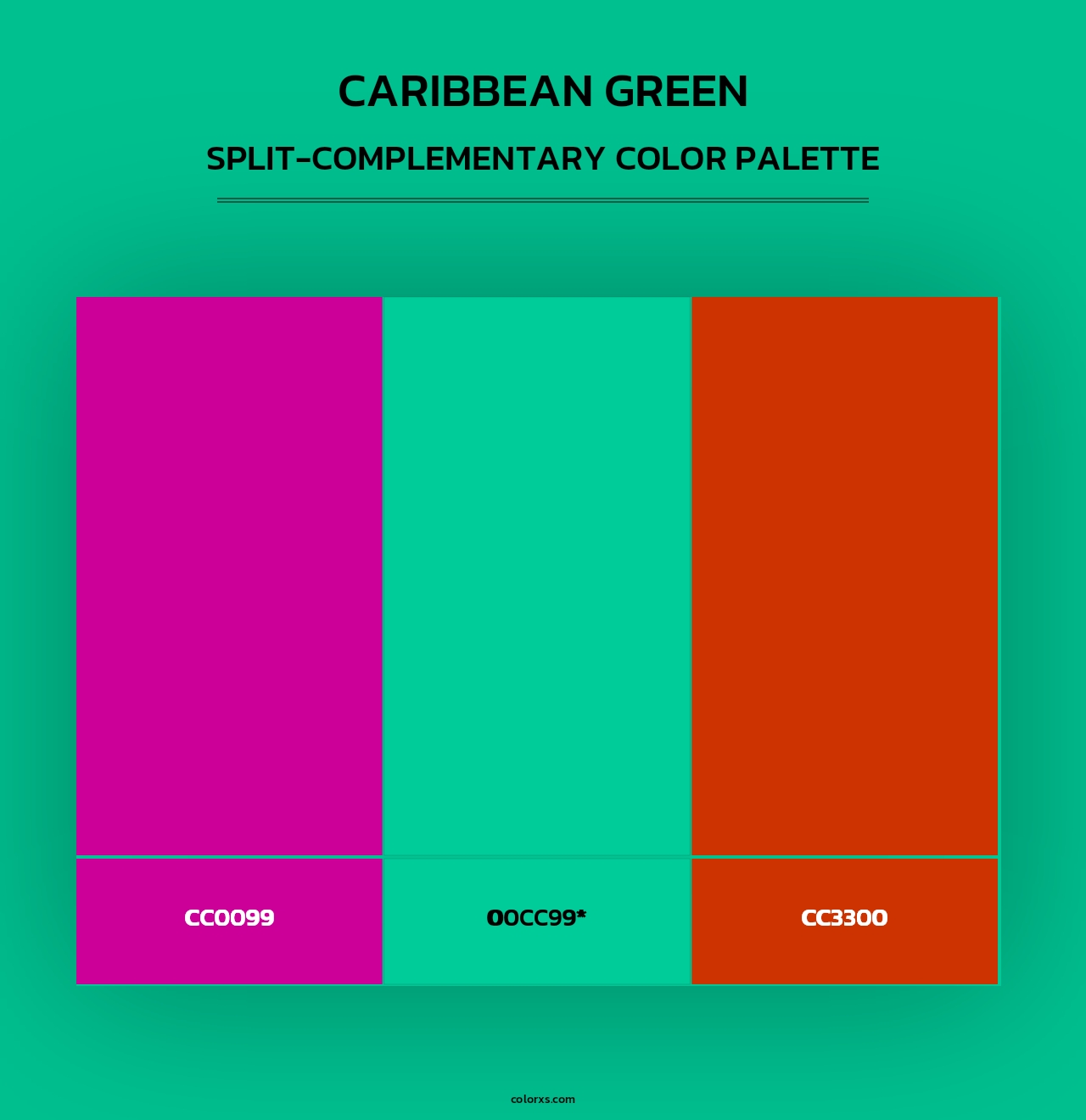 Caribbean green - Split-Complementary Color Palette