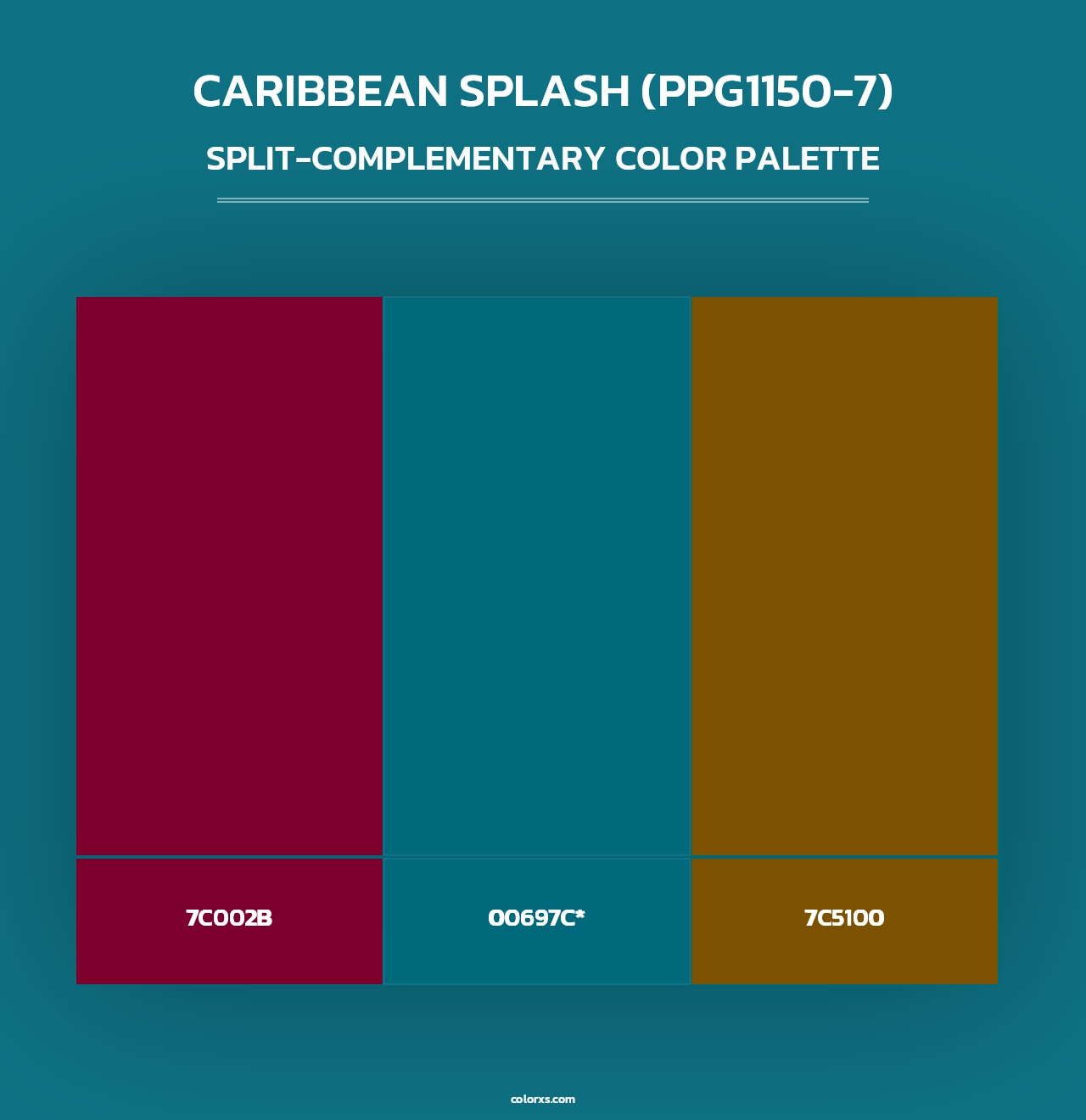 Caribbean Splash (PPG1150-7) - Split-Complementary Color Palette