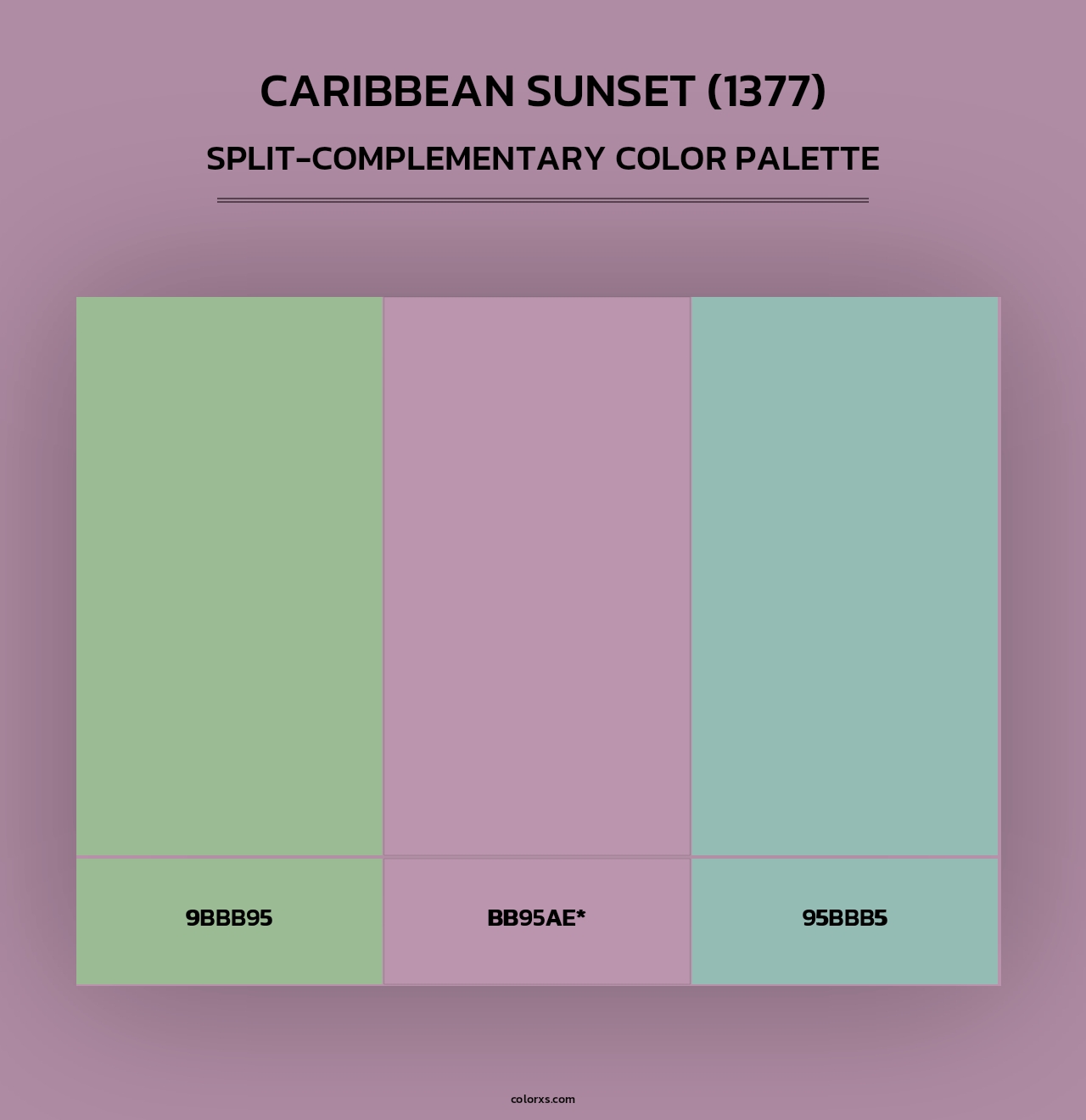 Caribbean Sunset (1377) - Split-Complementary Color Palette