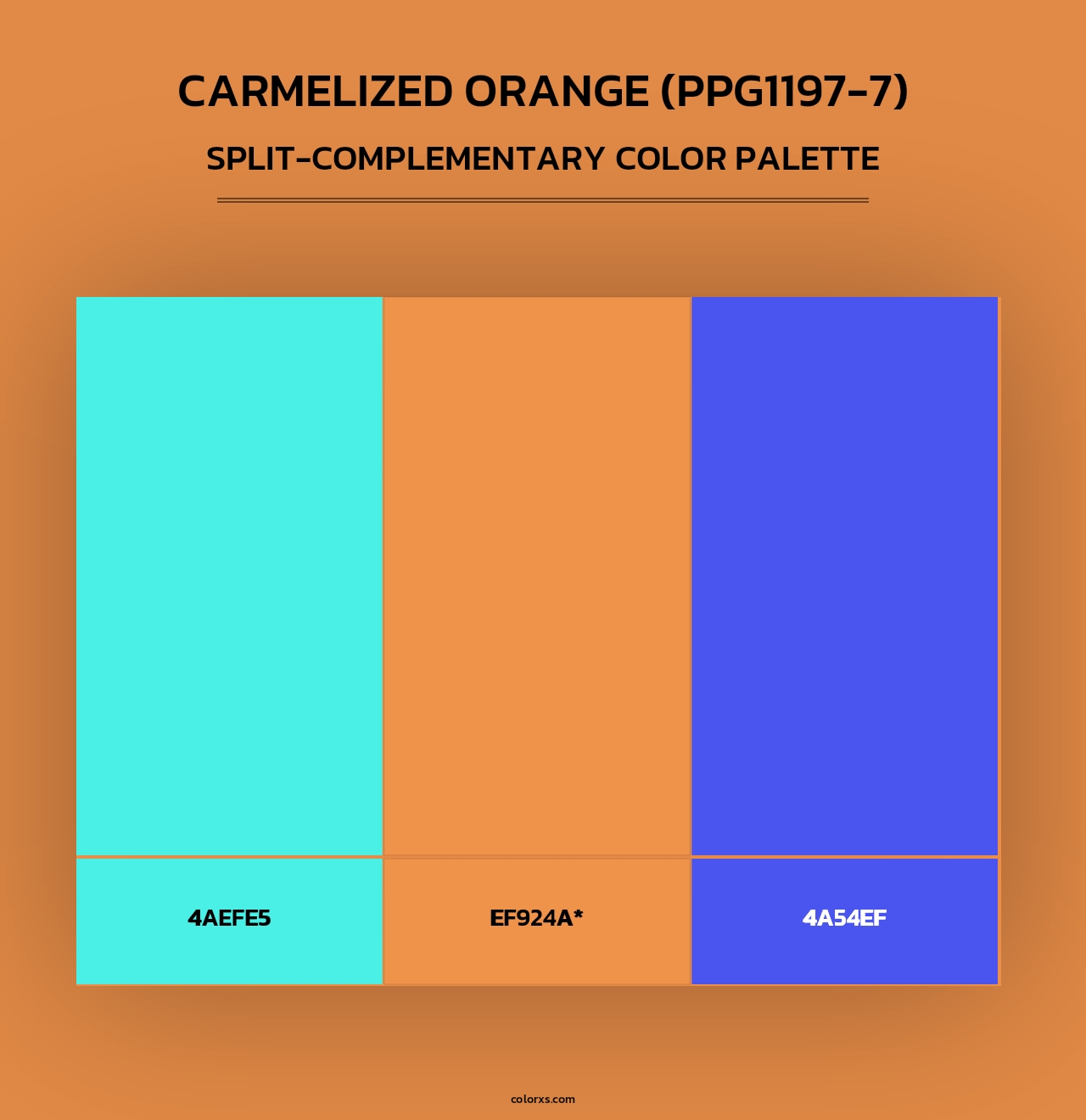 Carmelized Orange (PPG1197-7) - Split-Complementary Color Palette