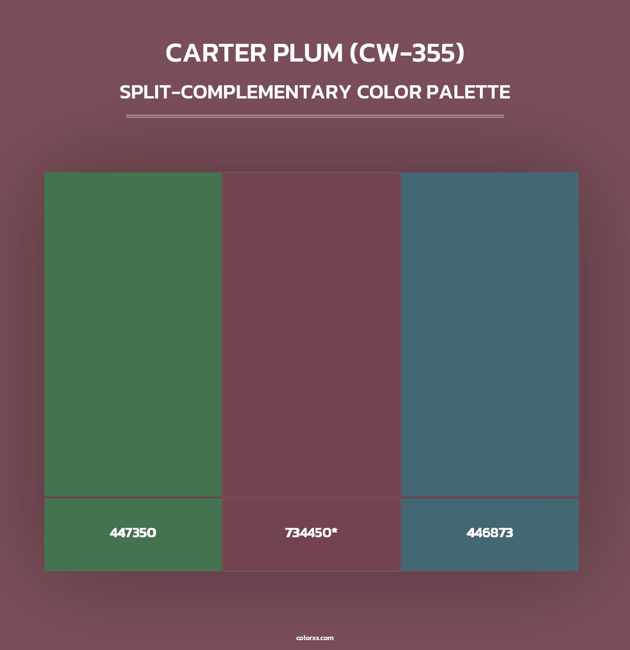Carter Plum (CW-355) - Split-Complementary Color Palette