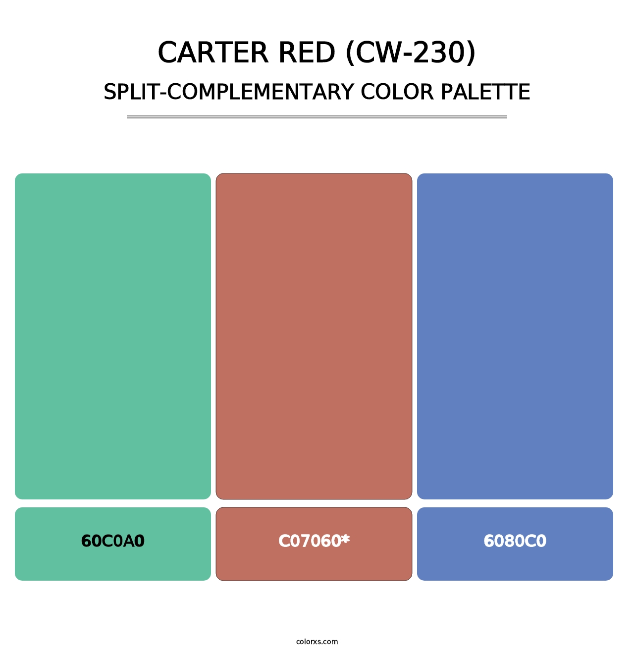 Carter Red (CW-230) - Split-Complementary Color Palette