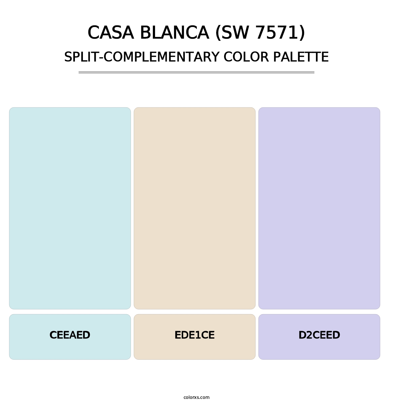 Casa Blanca (SW 7571) - Split-Complementary Color Palette