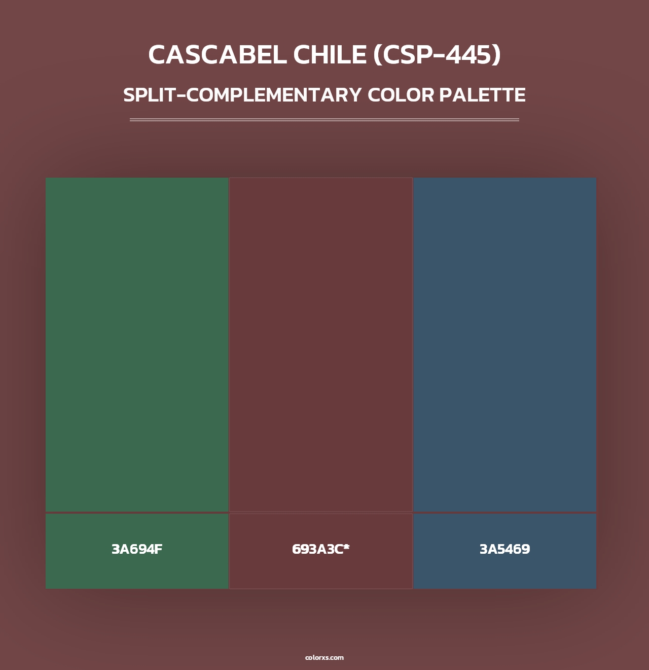 Cascabel Chile (CSP-445) - Split-Complementary Color Palette