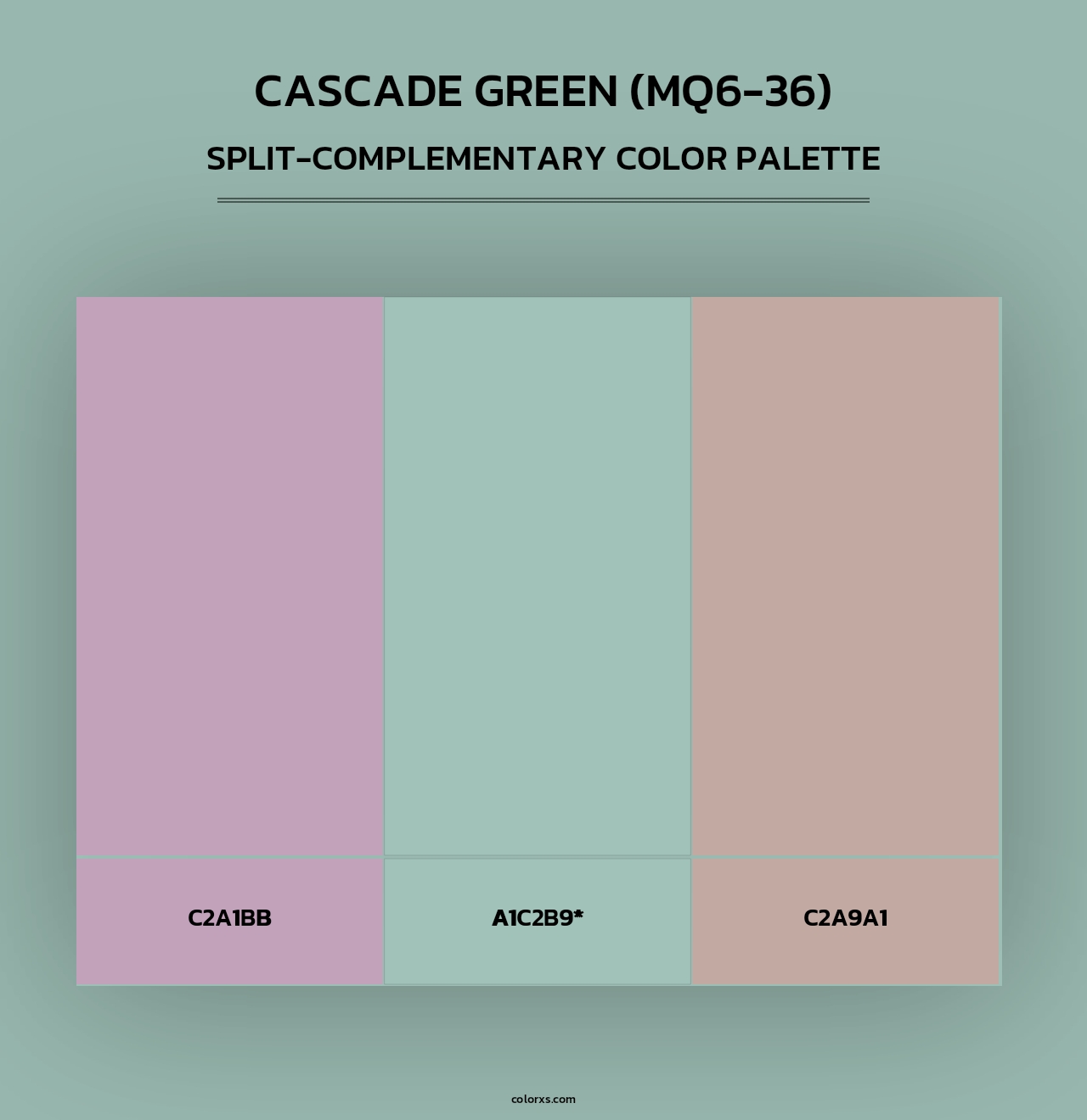 Cascade Green (MQ6-36) - Split-Complementary Color Palette