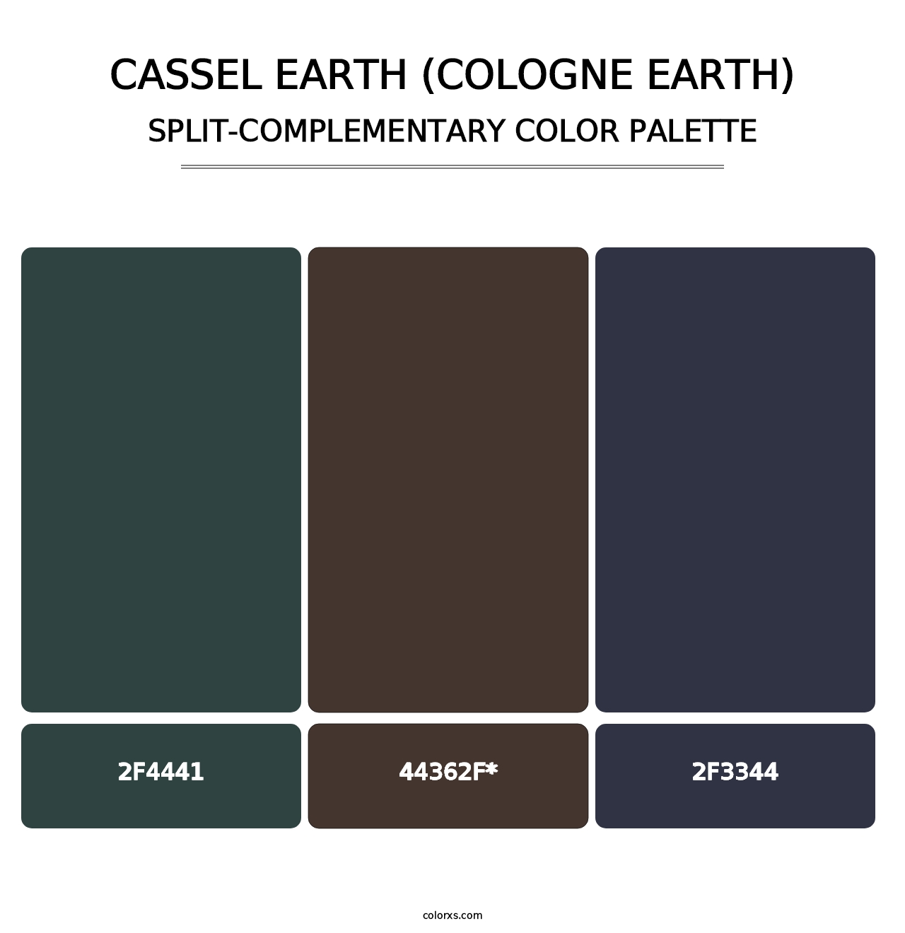 Cassel Earth (Cologne Earth) - Split-Complementary Color Palette