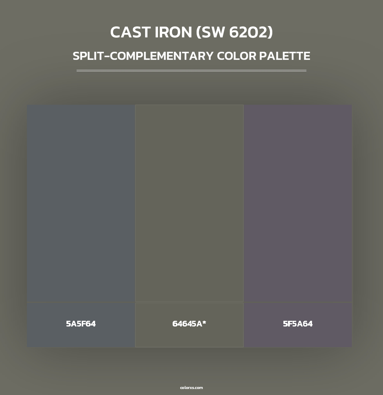 Cast Iron (SW 6202) - Split-Complementary Color Palette