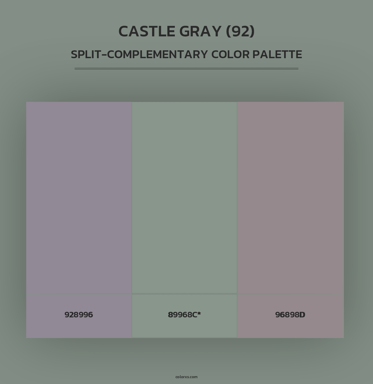 Castle Gray (92) - Split-Complementary Color Palette