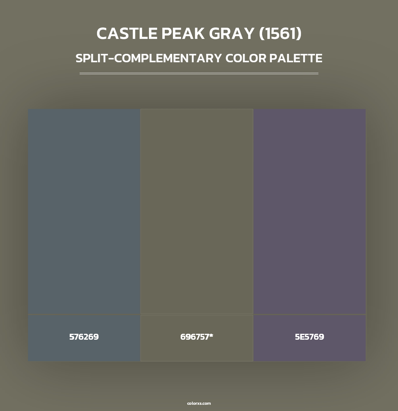 Castle Peak Gray (1561) - Split-Complementary Color Palette
