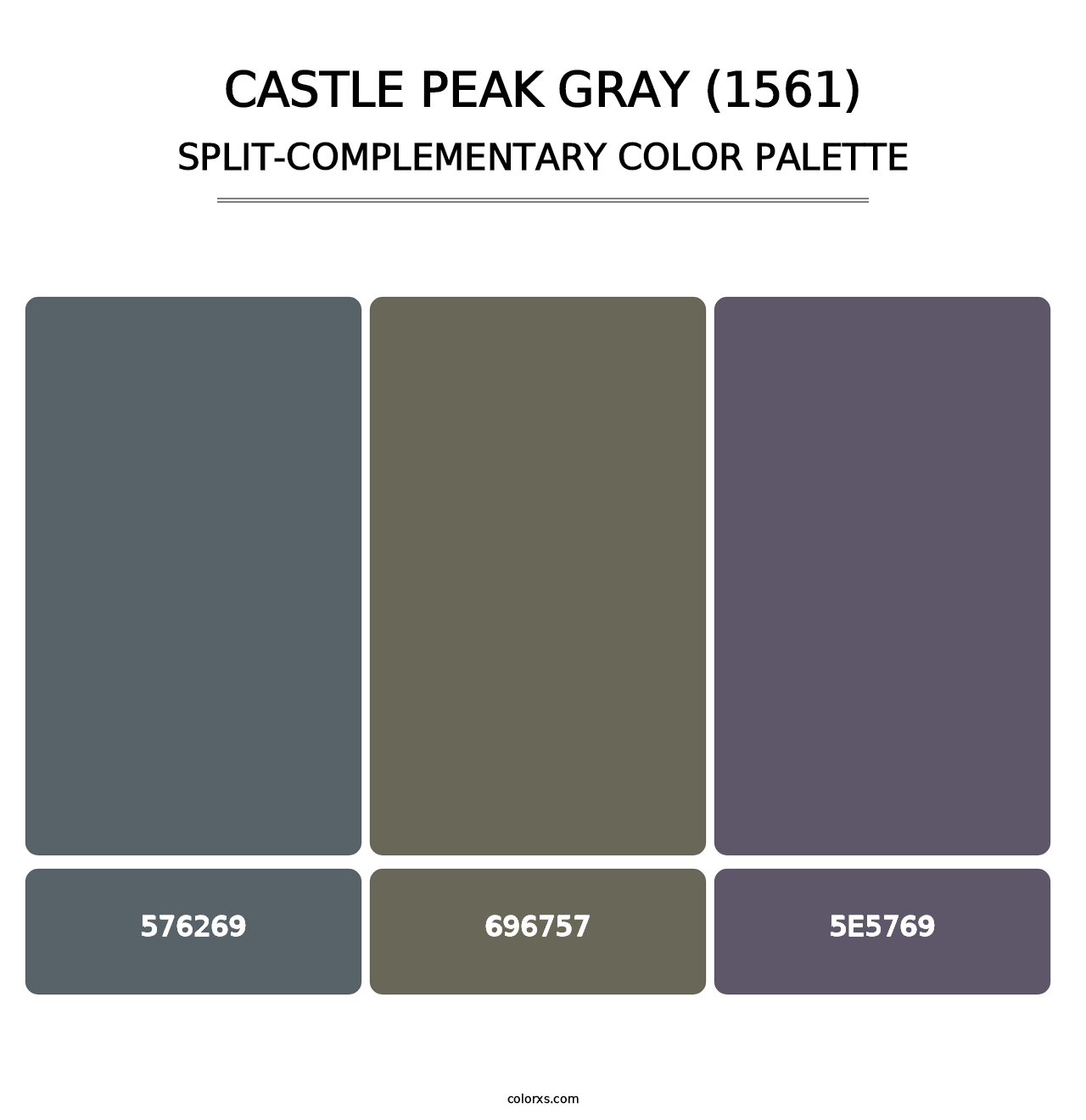 Castle Peak Gray (1561) - Split-Complementary Color Palette
