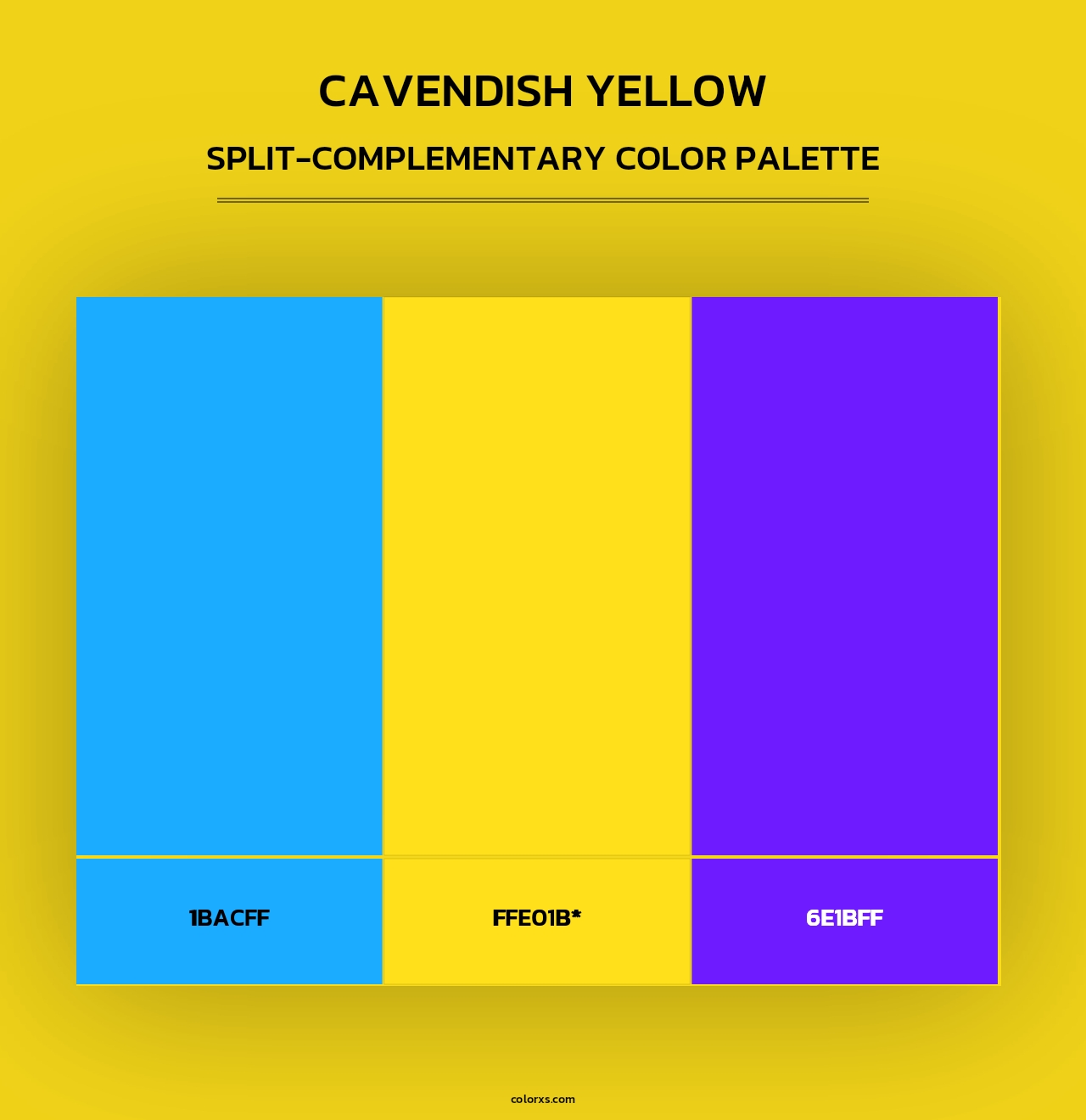 Cavendish Yellow - Split-Complementary Color Palette