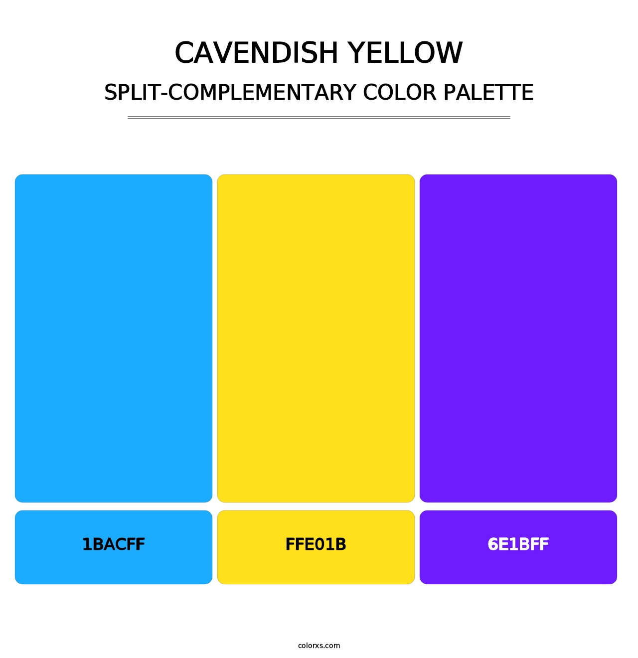 Cavendish Yellow - Split-Complementary Color Palette