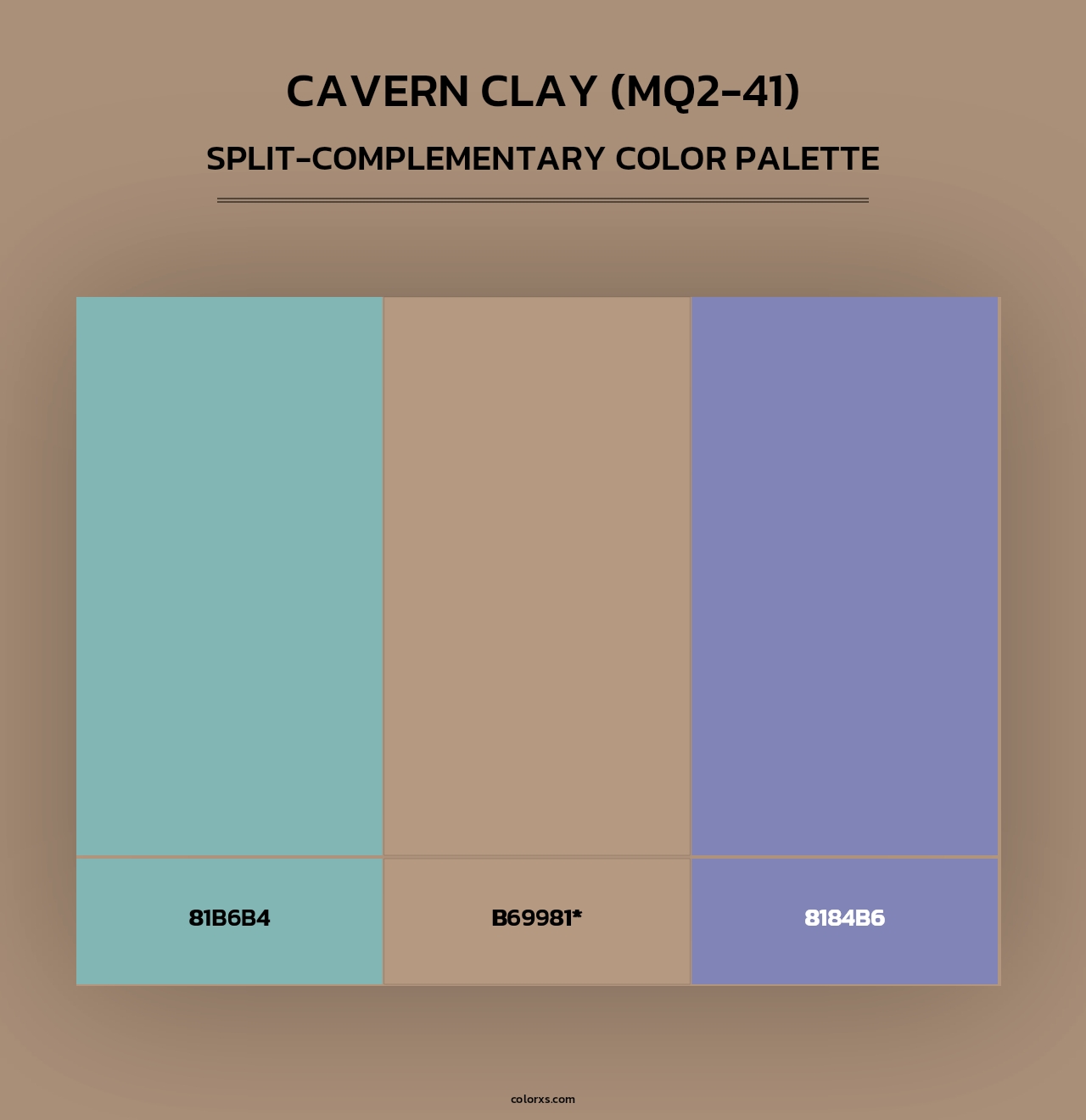 Cavern Clay (MQ2-41) - Split-Complementary Color Palette