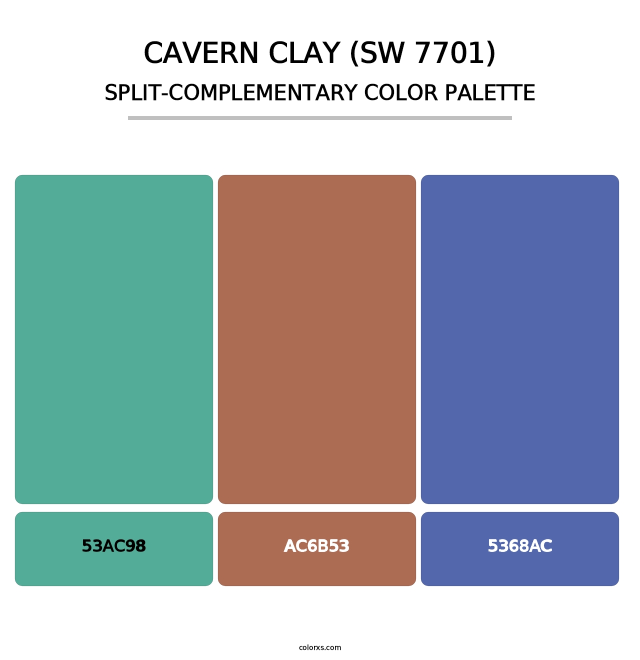 Cavern Clay (SW 7701) - Split-Complementary Color Palette