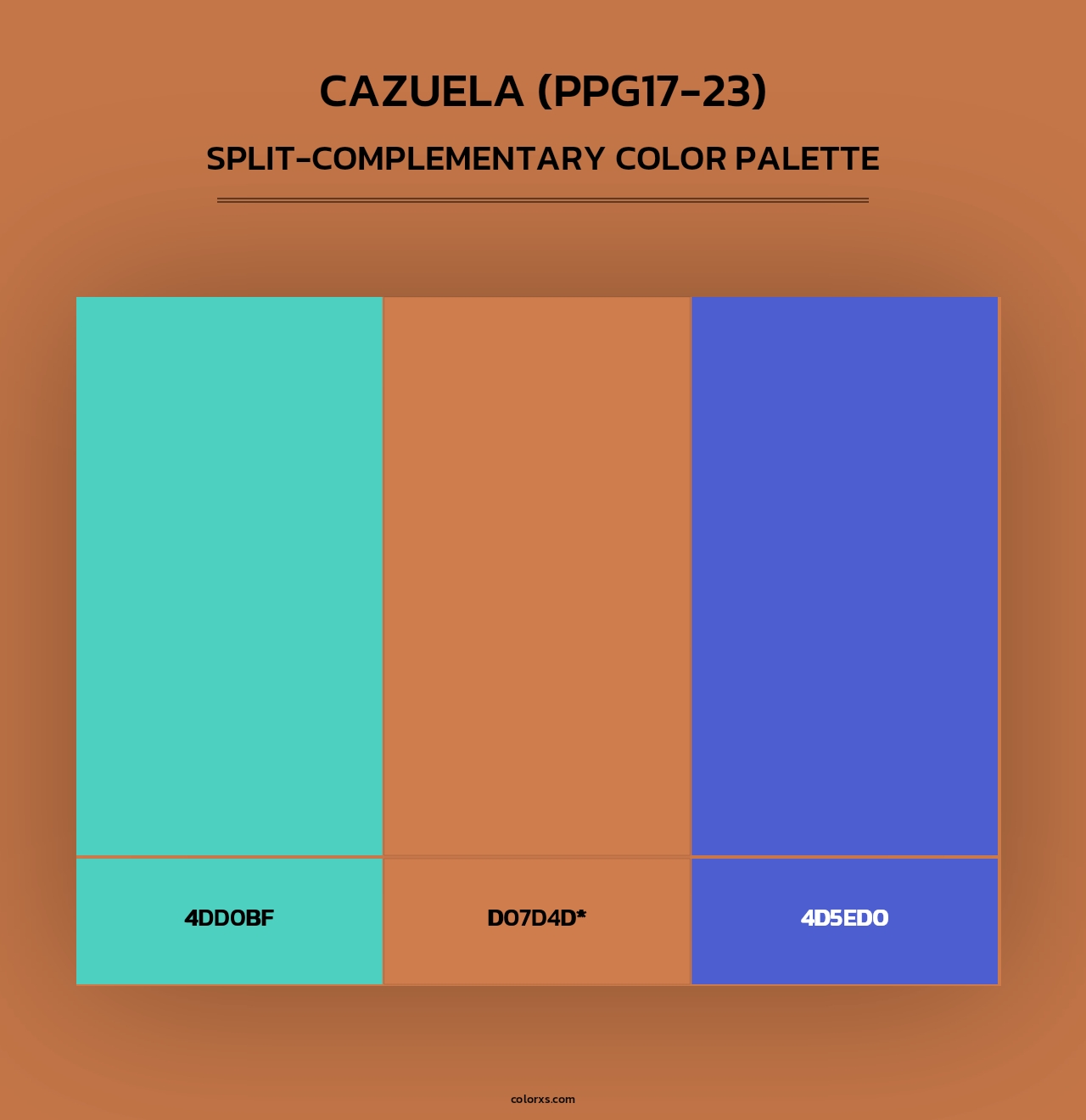 Cazuela (PPG17-23) - Split-Complementary Color Palette