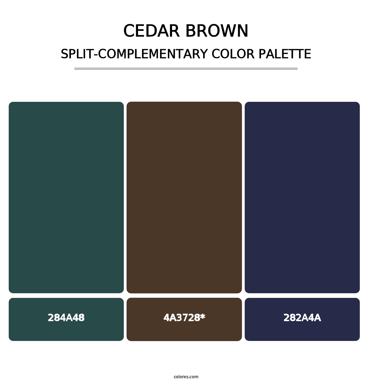 Cedar Brown - Split-Complementary Color Palette