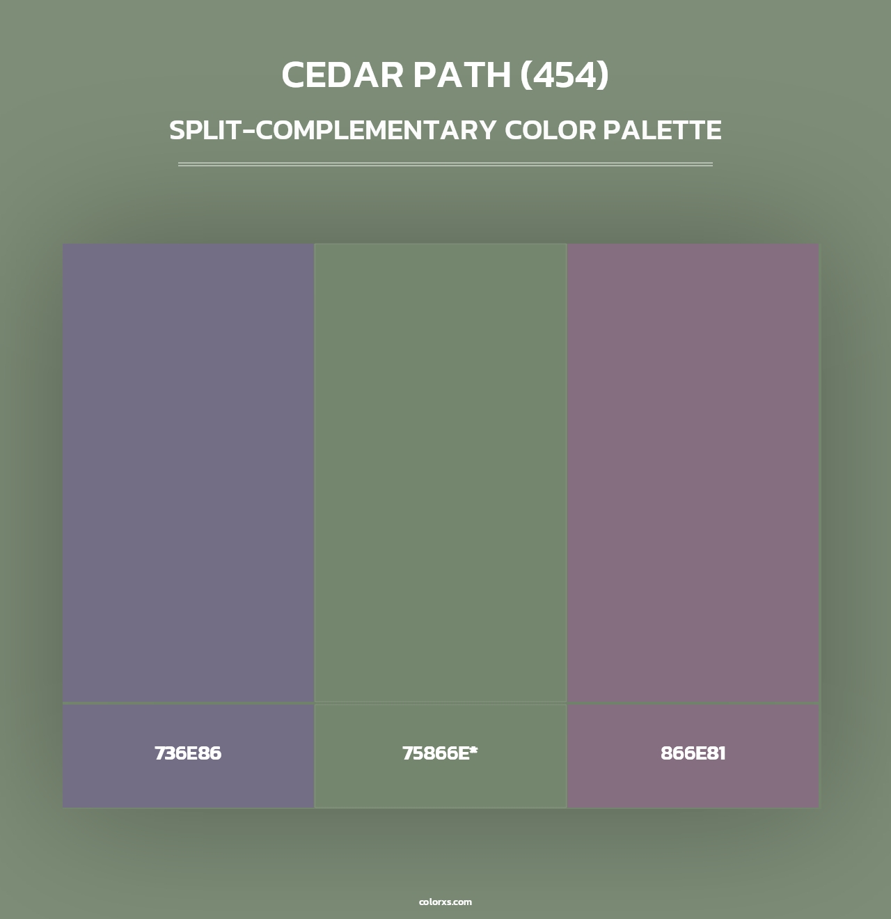 Cedar Path (454) - Split-Complementary Color Palette