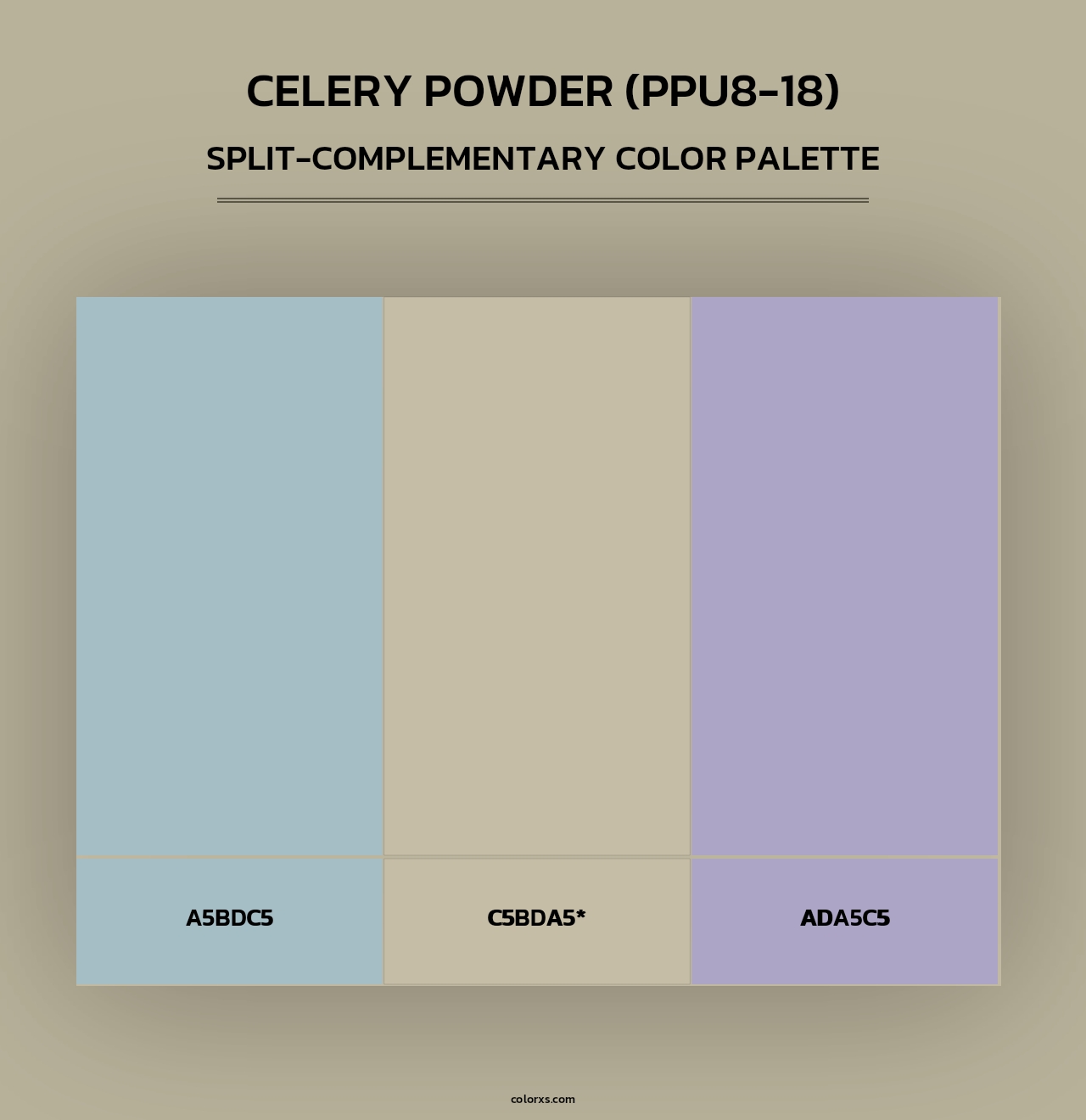 Celery Powder (PPU8-18) - Split-Complementary Color Palette