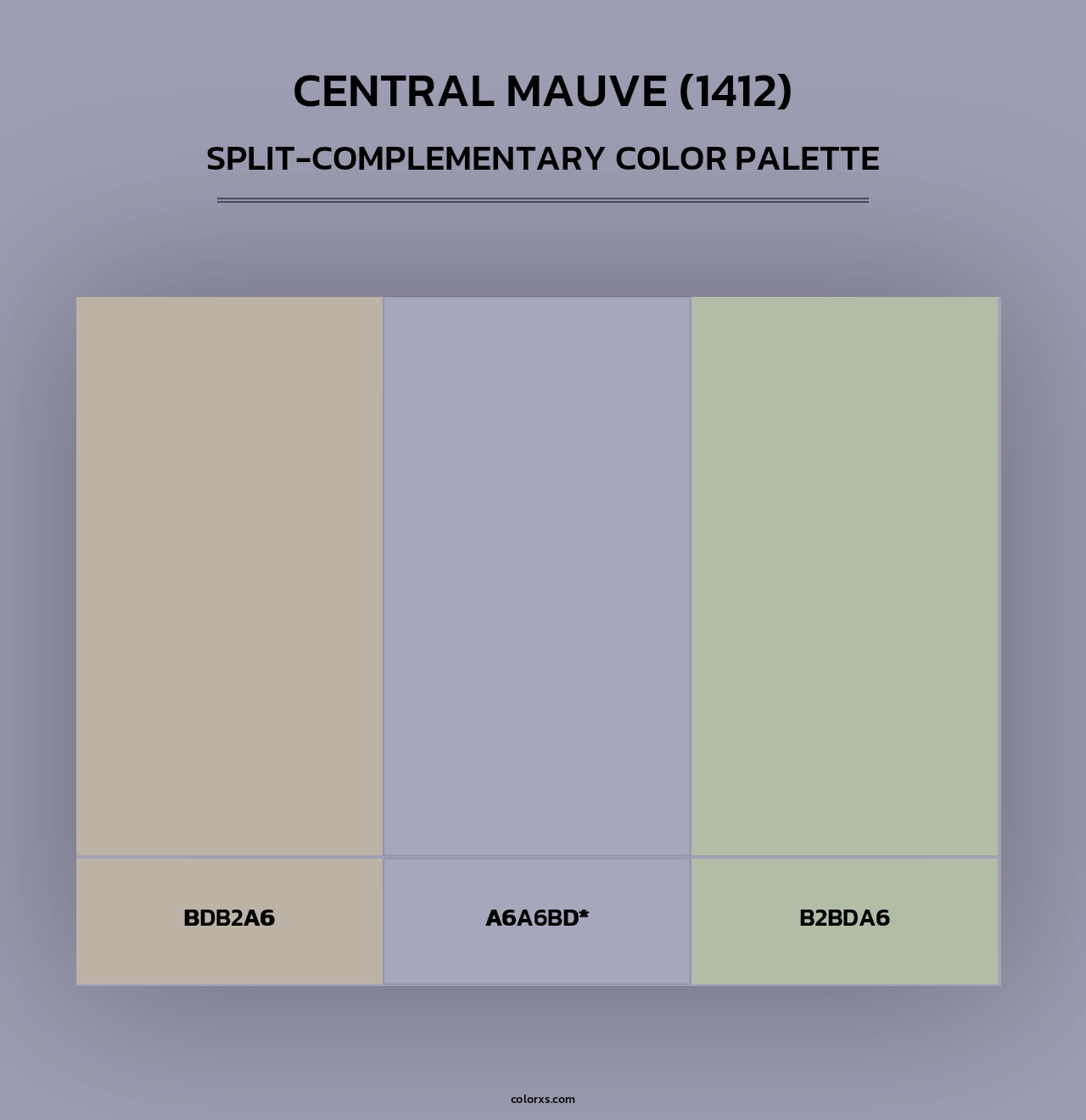 Central Mauve (1412) - Split-Complementary Color Palette