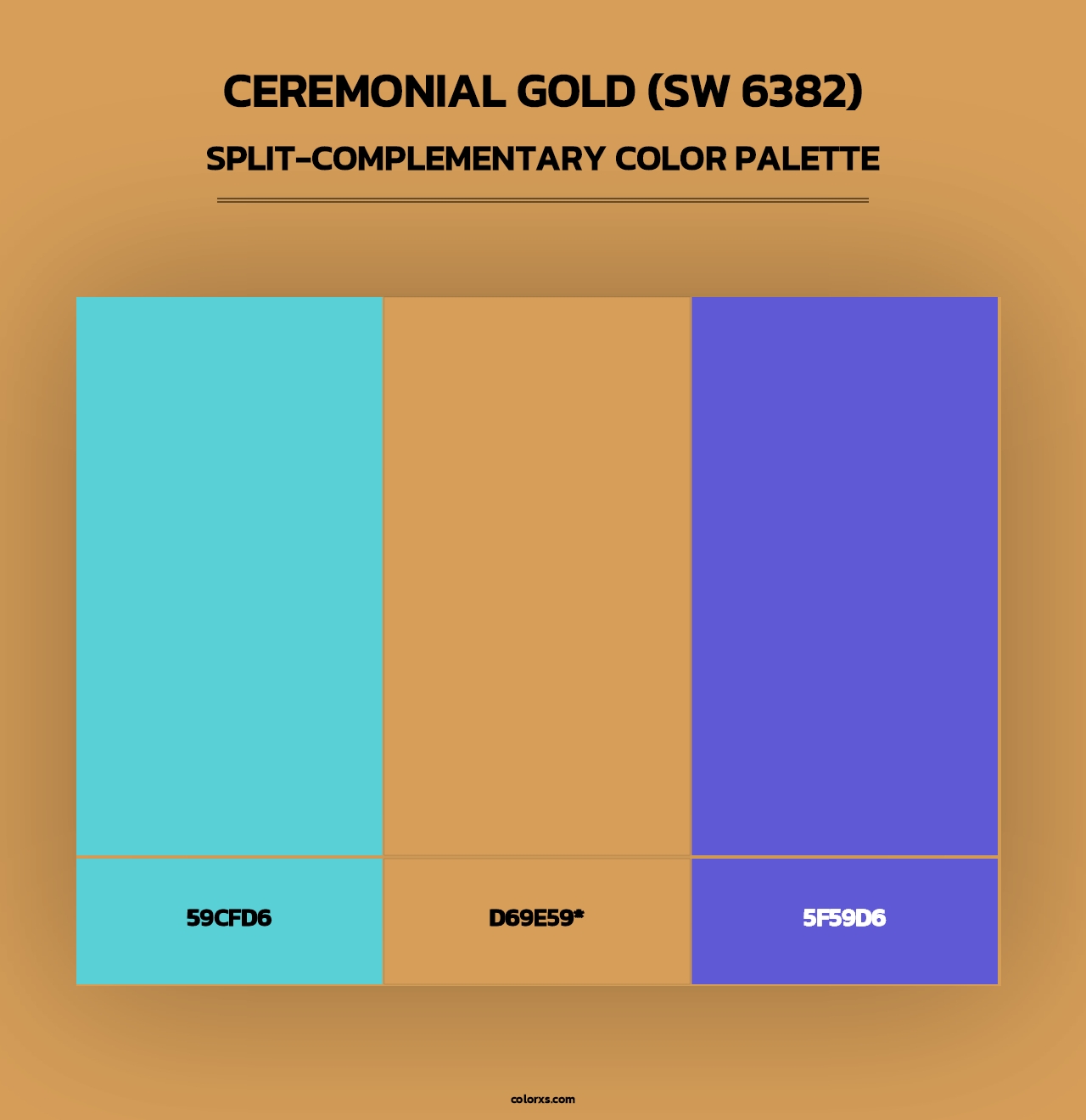 Ceremonial Gold (SW 6382) - Split-Complementary Color Palette