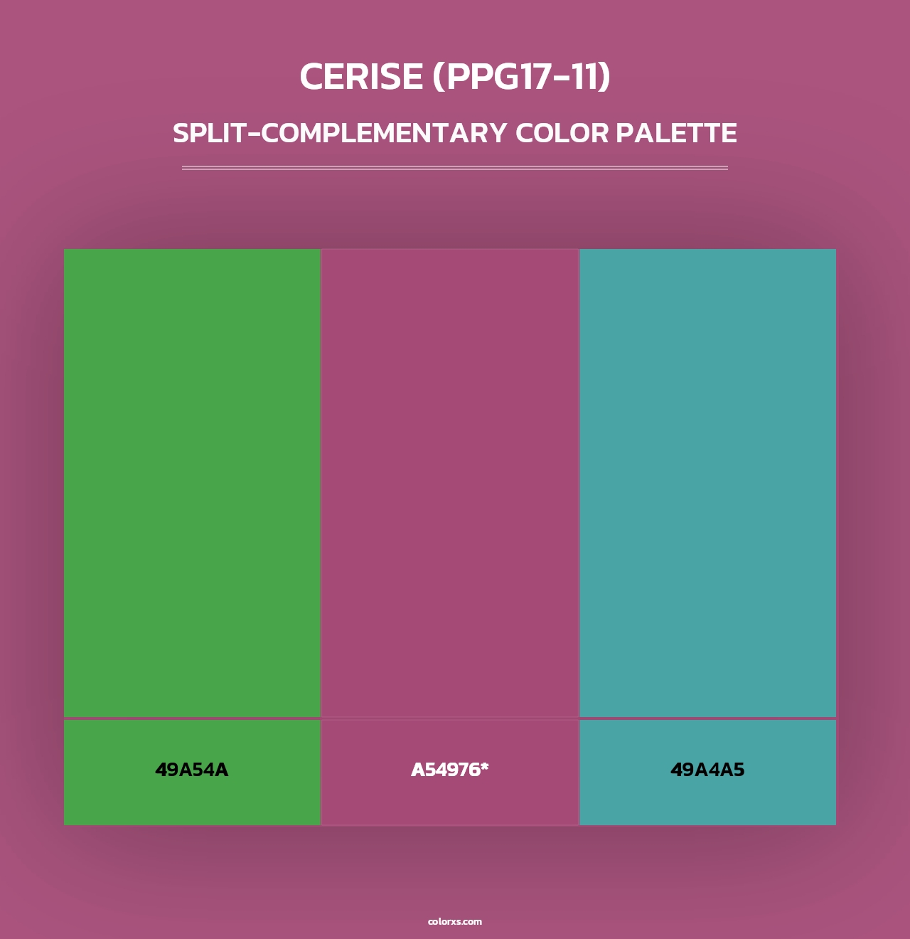 Cerise (PPG17-11) - Split-Complementary Color Palette