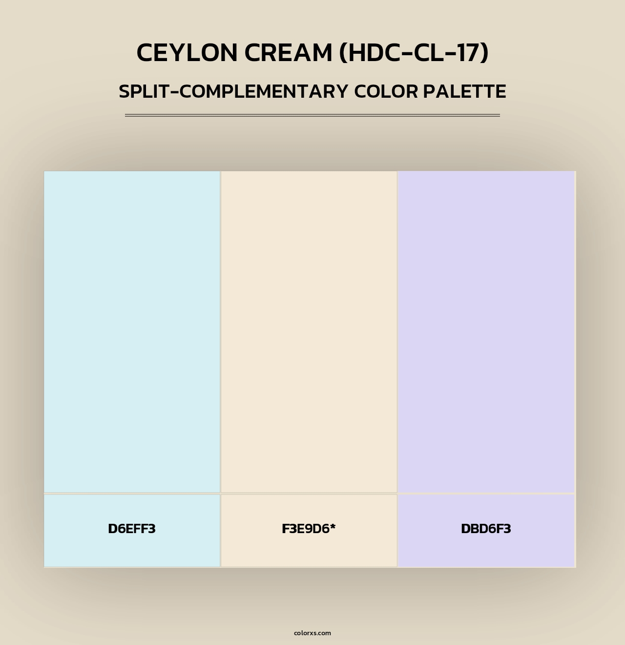 Ceylon Cream (HDC-CL-17) - Split-Complementary Color Palette