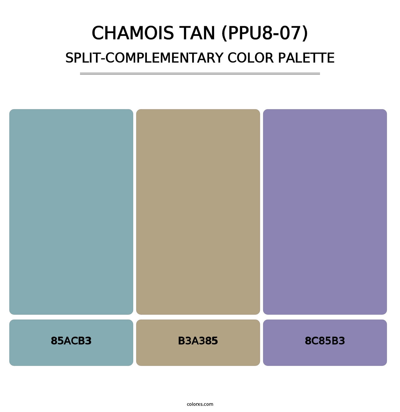 Chamois Tan (PPU8-07) - Split-Complementary Color Palette