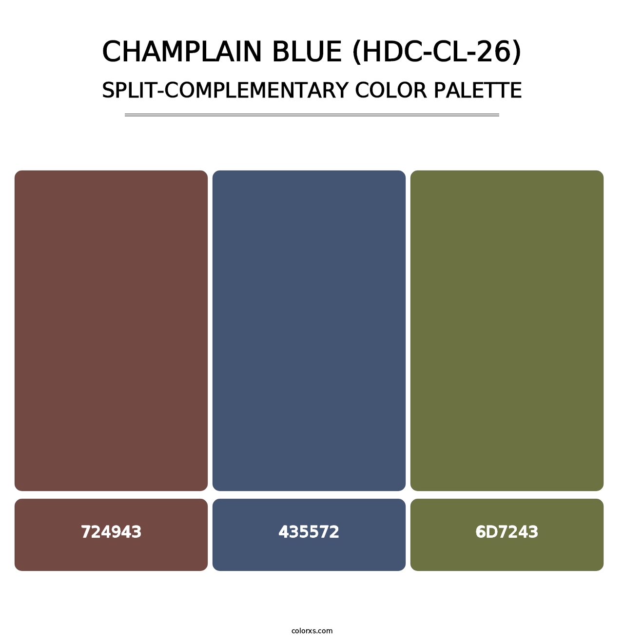 Champlain Blue (HDC-CL-26) - Split-Complementary Color Palette