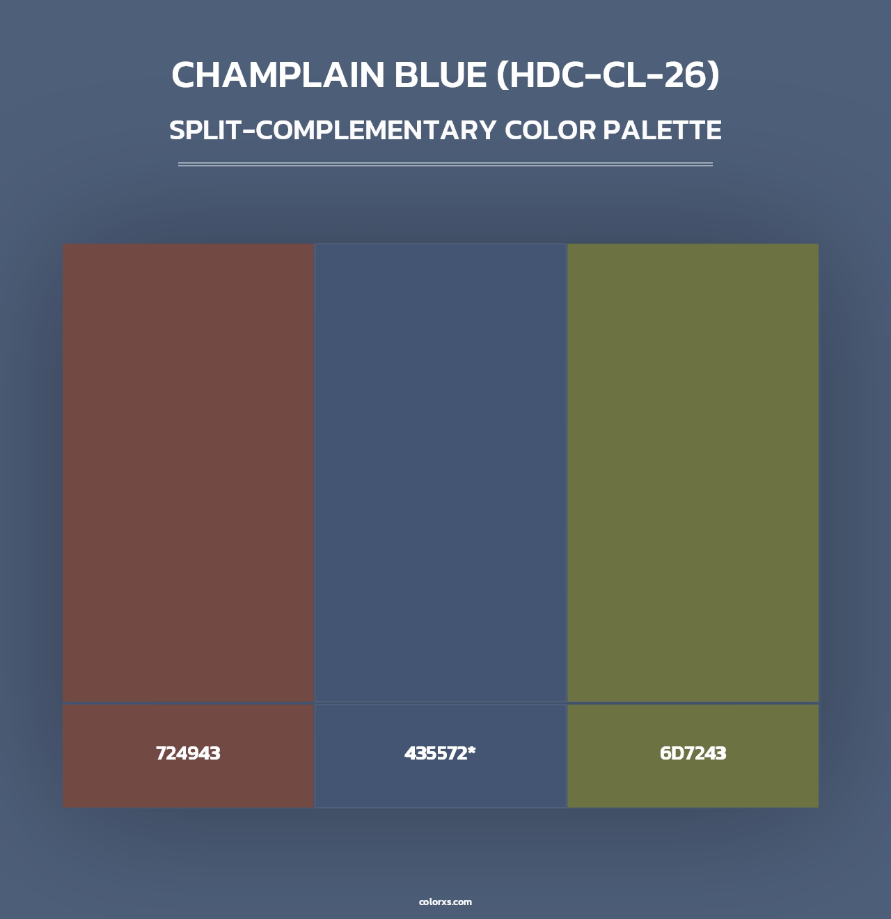 Champlain Blue (HDC-CL-26) - Split-Complementary Color Palette