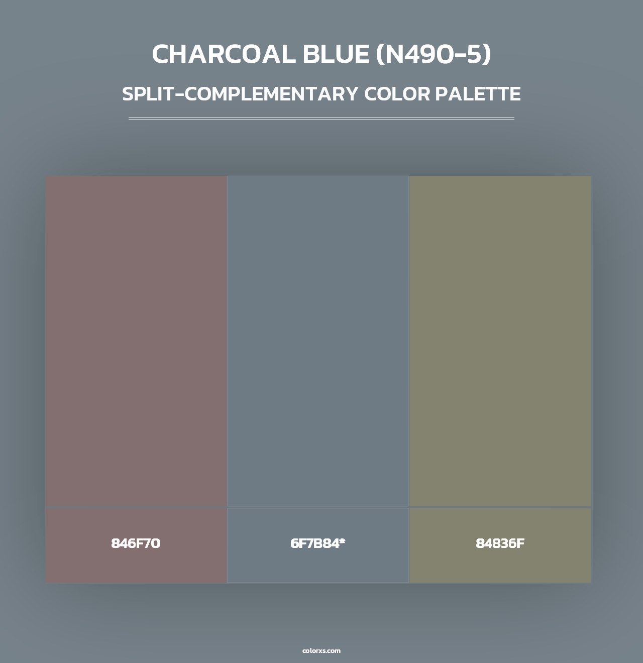 Charcoal Blue (N490-5) - Split-Complementary Color Palette