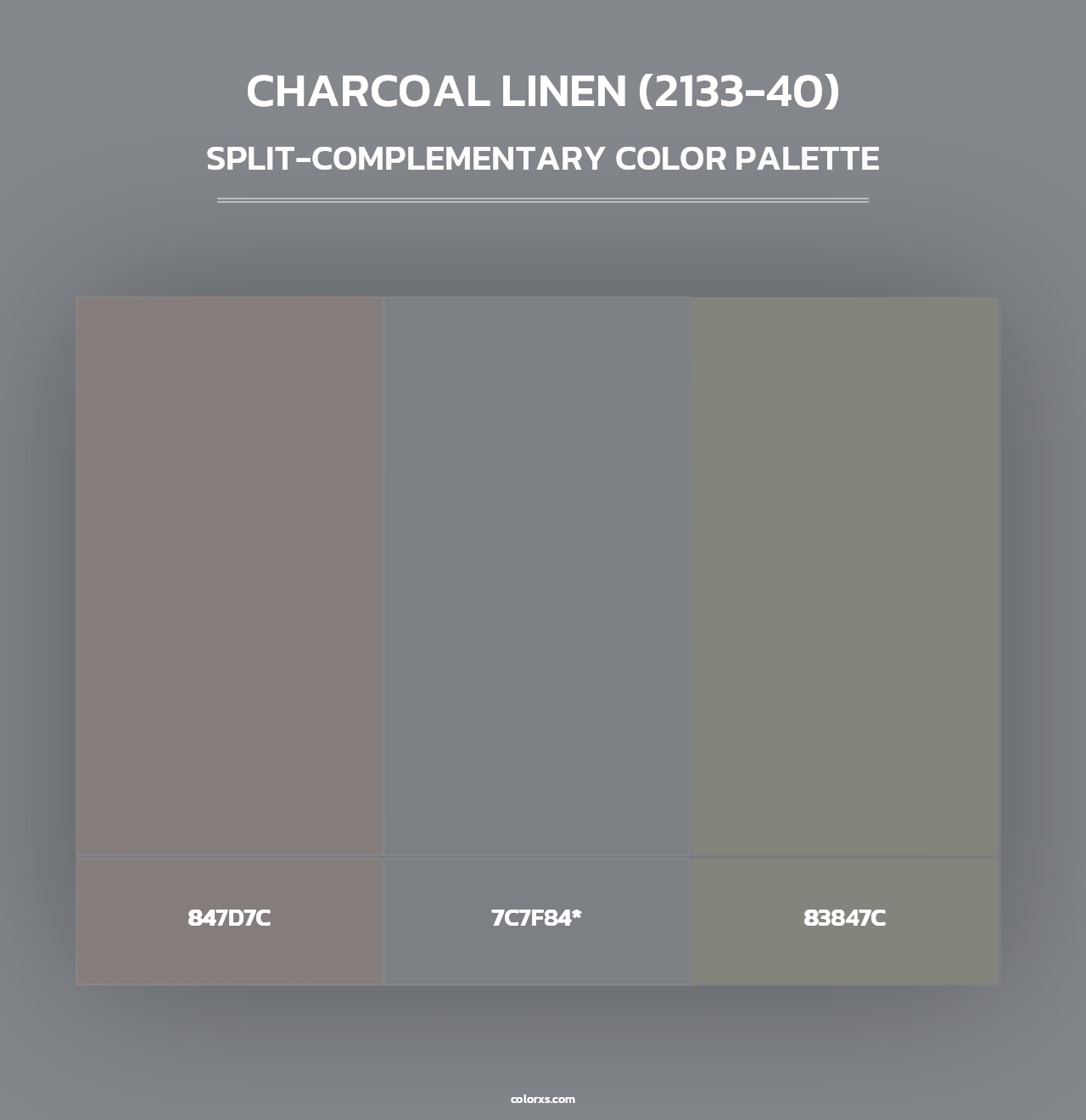 Charcoal Linen (2133-40) - Split-Complementary Color Palette