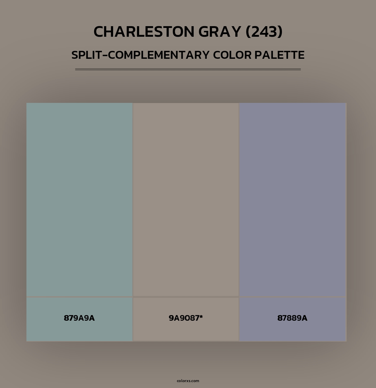 Charleston Gray (243) - Split-Complementary Color Palette