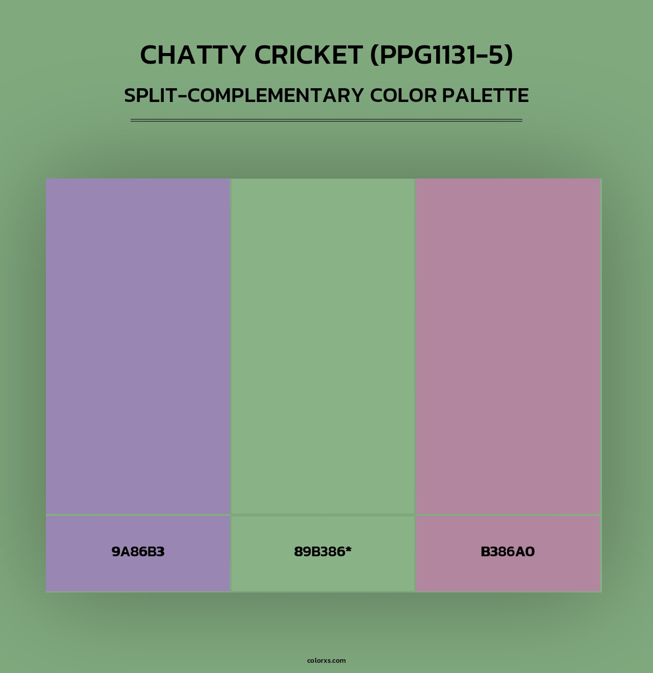 Chatty Cricket (PPG1131-5) - Split-Complementary Color Palette