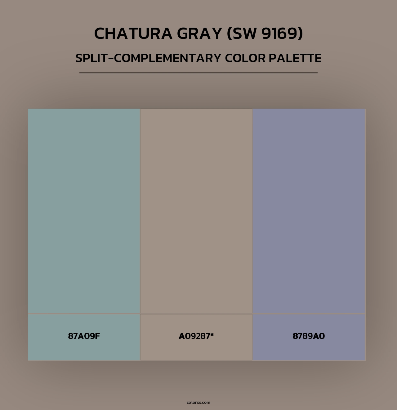 Chatura Gray (SW 9169) - Split-Complementary Color Palette