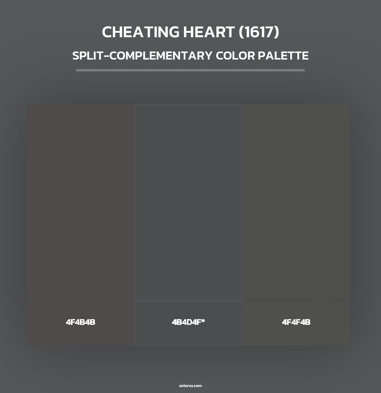 Cheating Heart (1617) - Split-Complementary Color Palette
