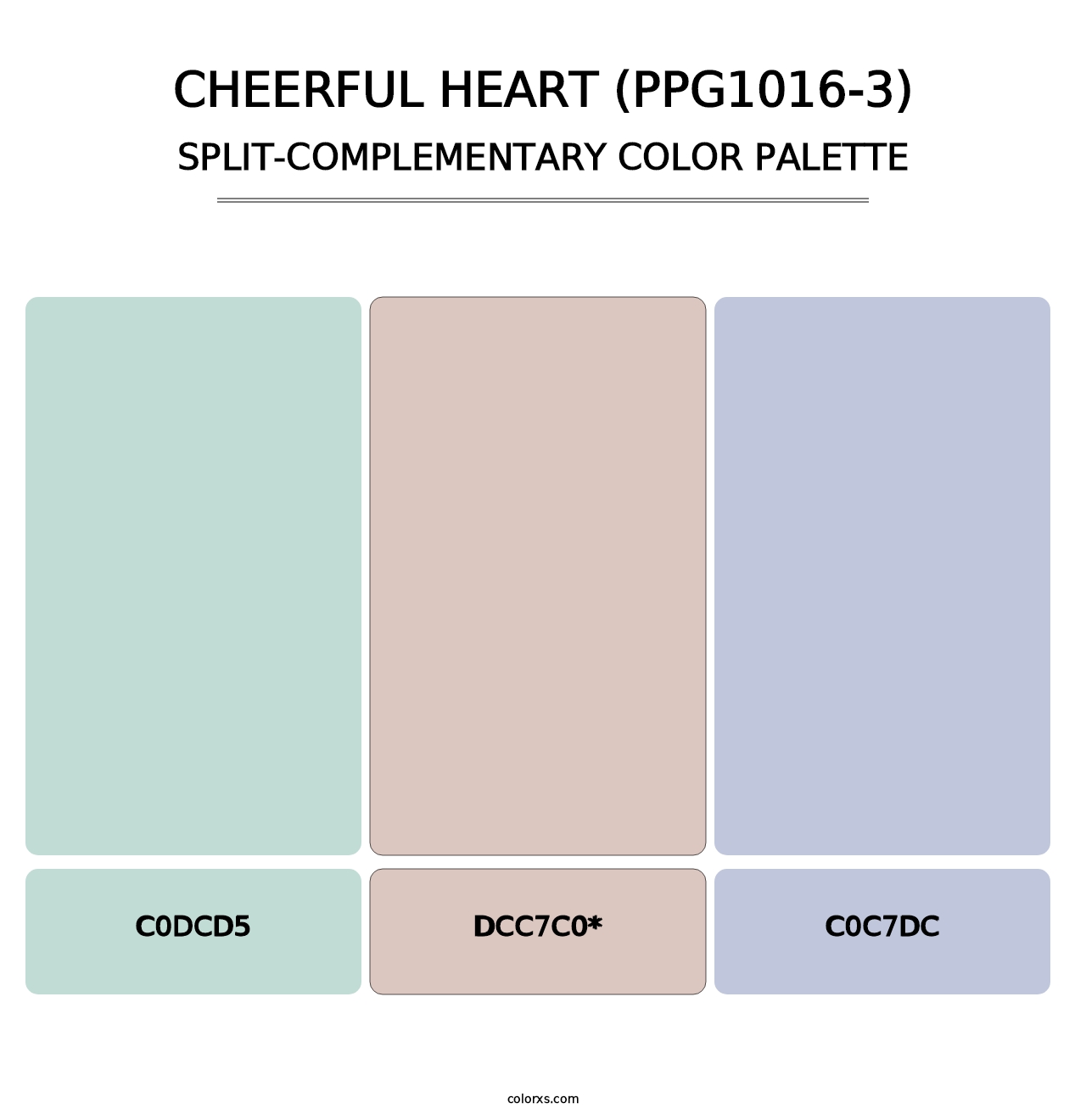 Cheerful Heart (PPG1016-3) - Split-Complementary Color Palette