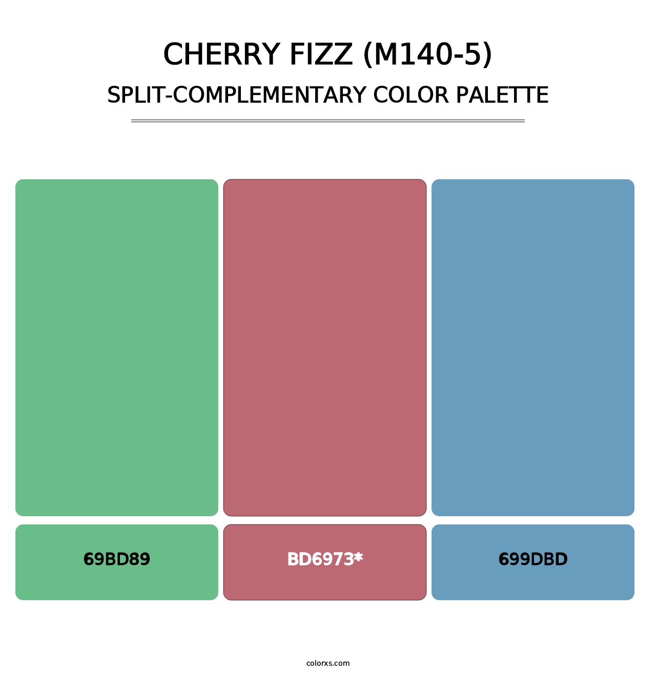 Cherry Fizz (M140-5) - Split-Complementary Color Palette