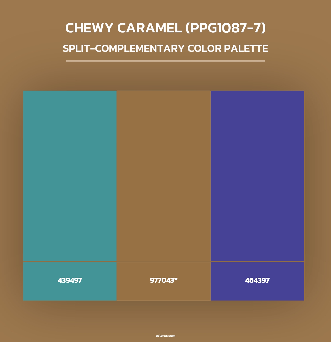 Chewy Caramel (PPG1087-7) - Split-Complementary Color Palette