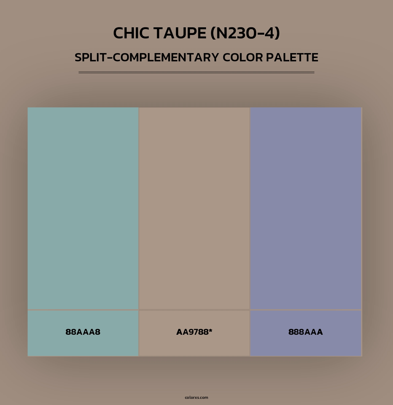 Chic Taupe (N230-4) - Split-Complementary Color Palette