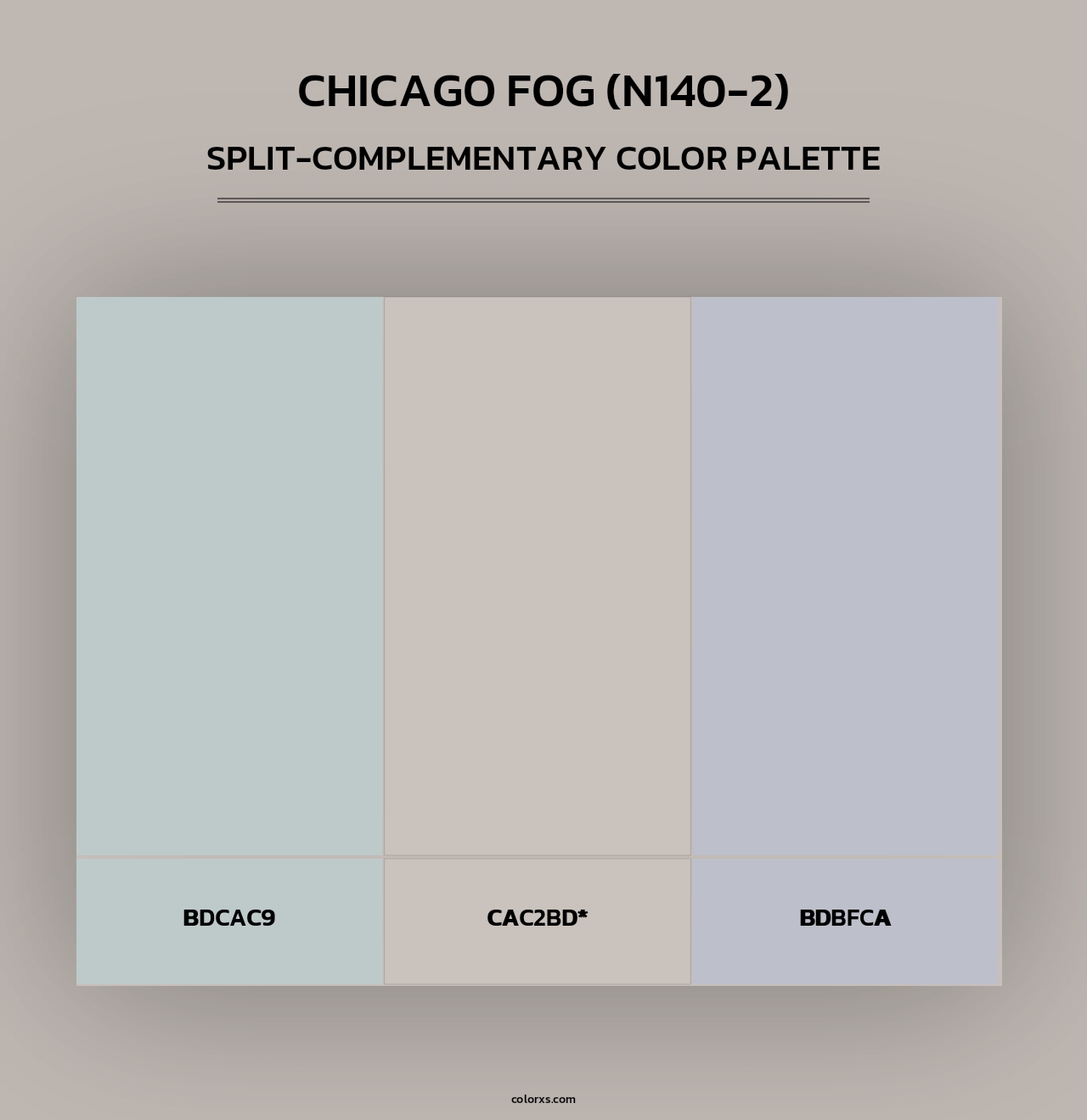 Chicago Fog (N140-2) - Split-Complementary Color Palette