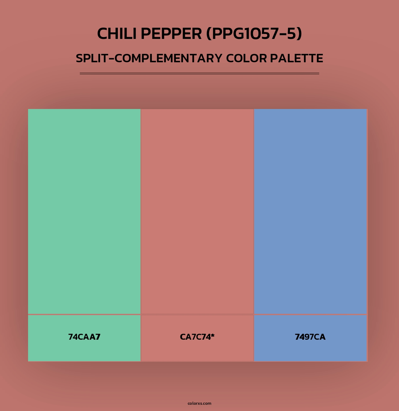 Chili Pepper (PPG1057-5) - Split-Complementary Color Palette