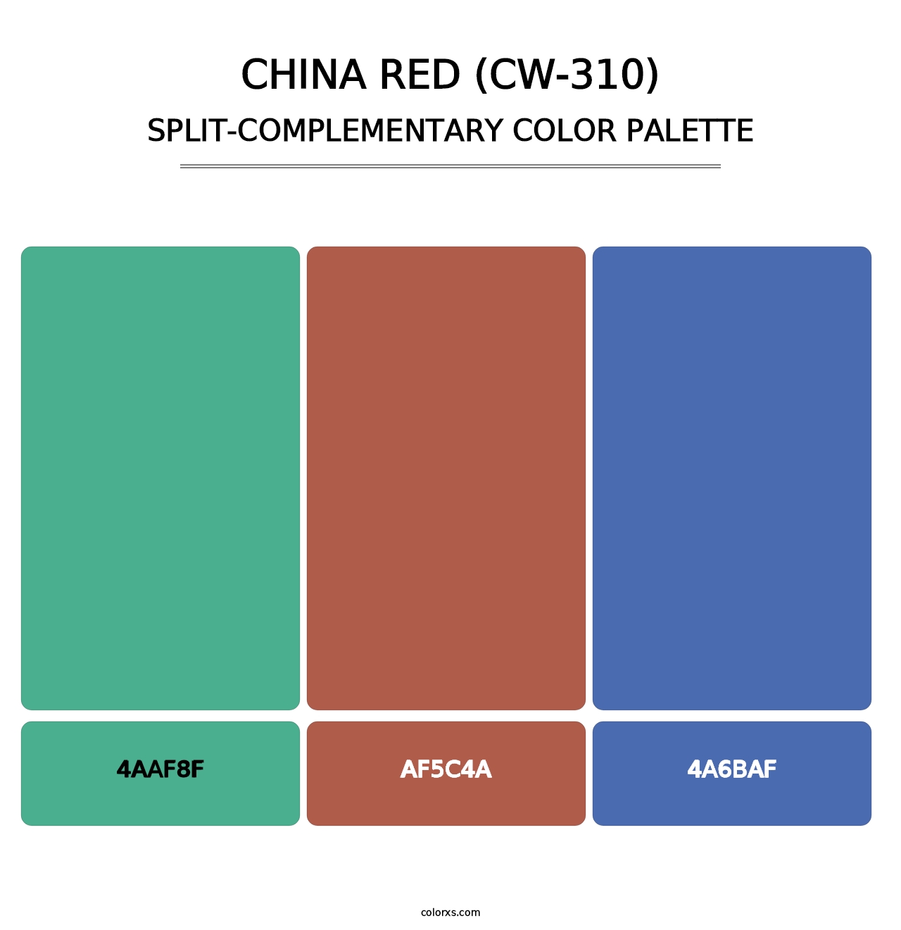 China Red (CW-310) - Split-Complementary Color Palette