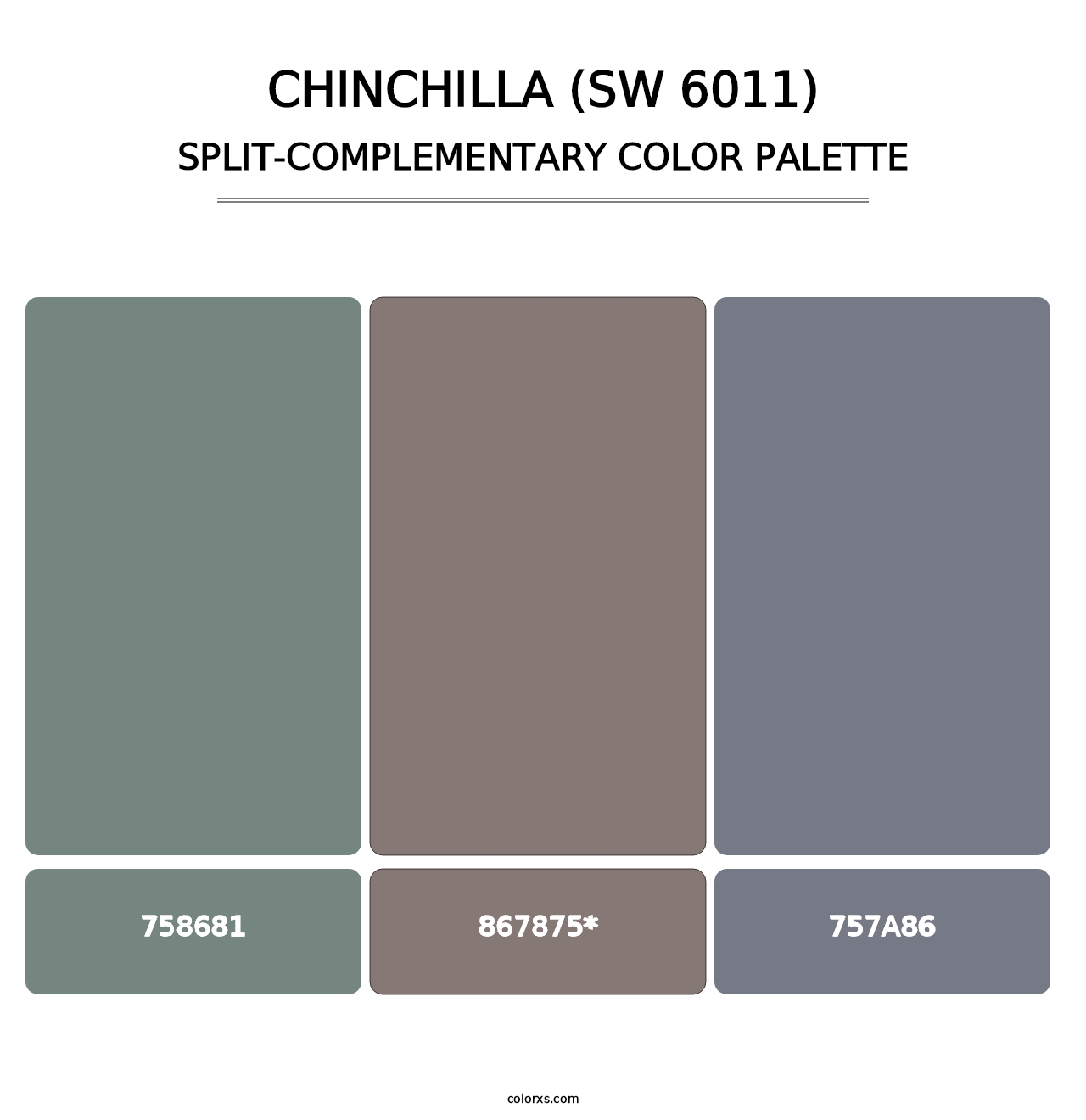 Chinchilla (SW 6011) - Split-Complementary Color Palette