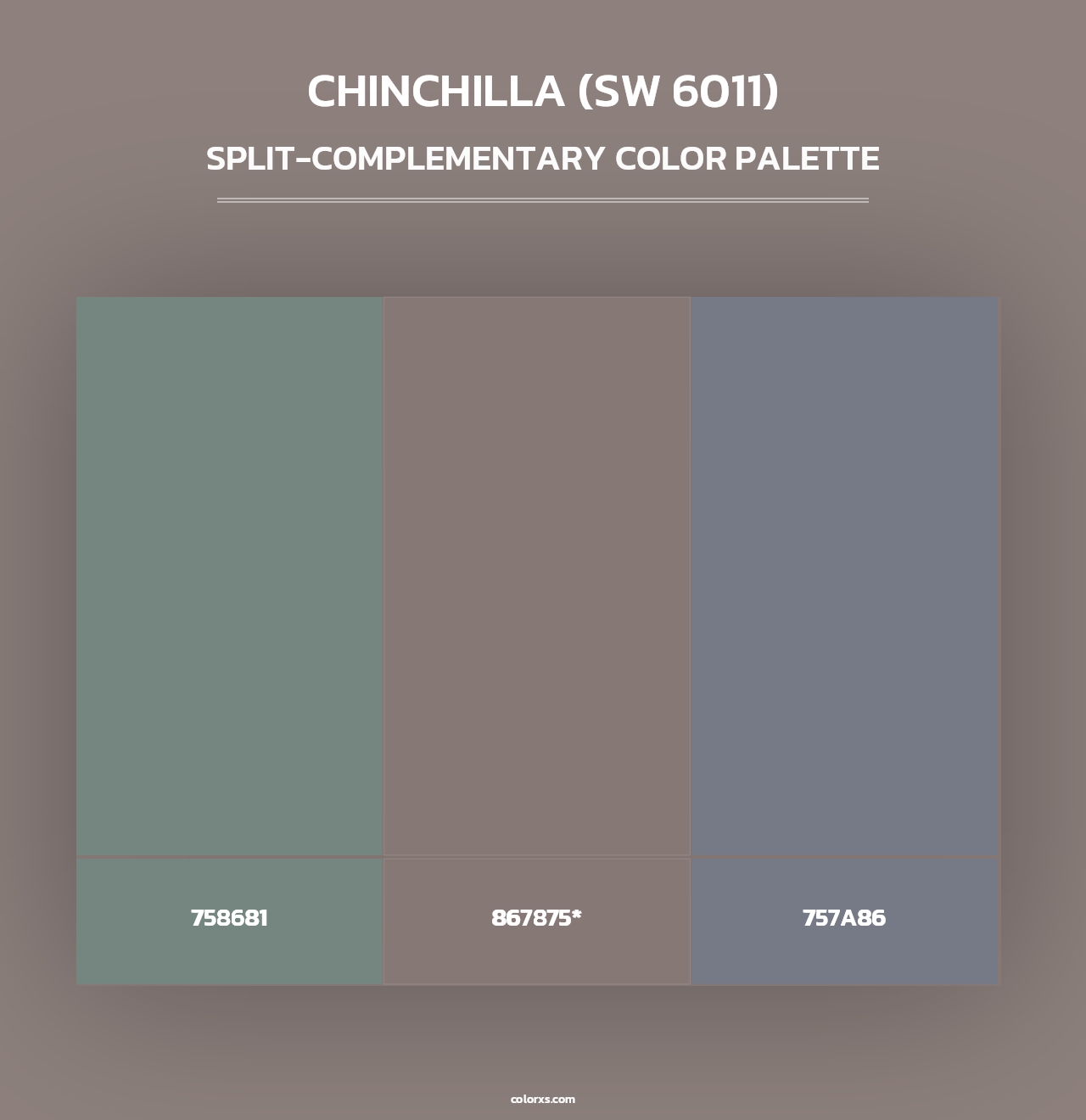 Chinchilla (SW 6011) - Split-Complementary Color Palette