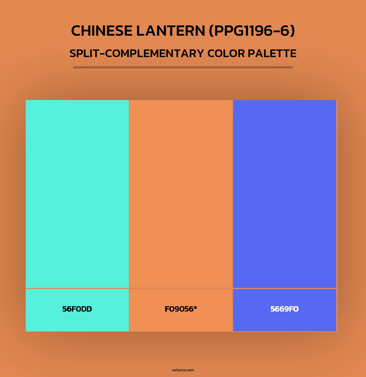 Chinese Lantern (PPG1196-6) - Split-Complementary Color Palette