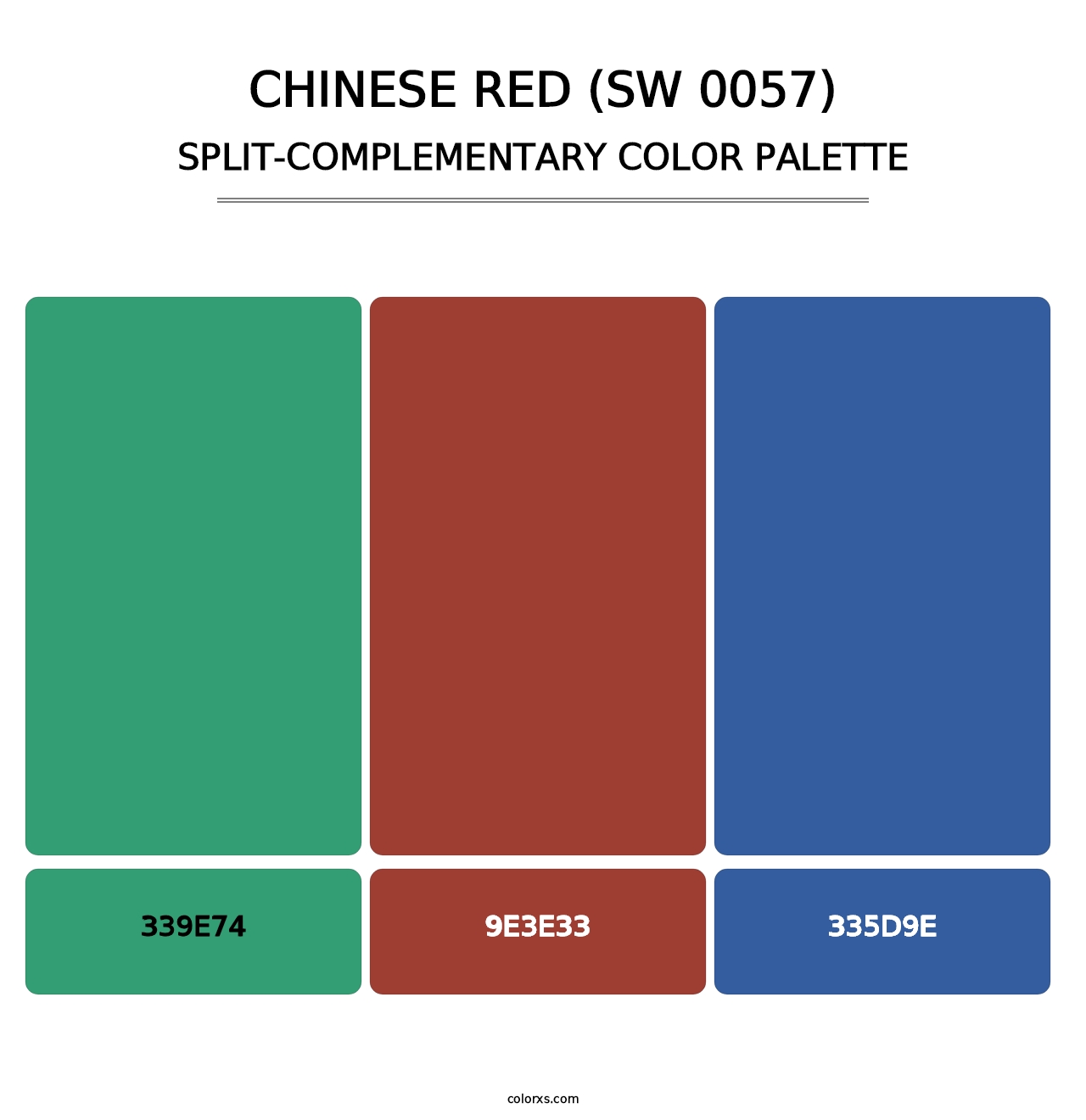 Chinese Red (SW 0057) - Split-Complementary Color Palette