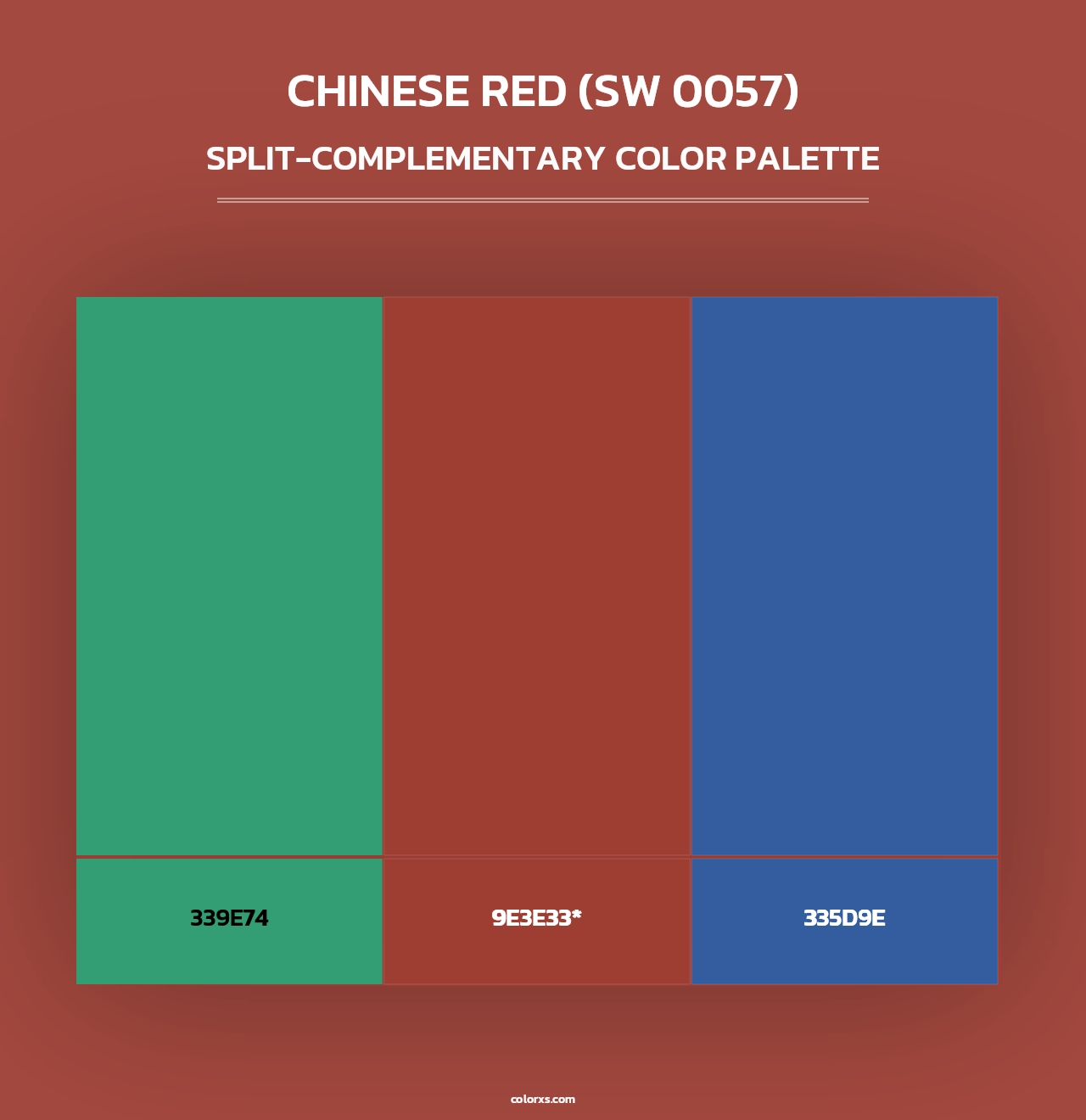 Chinese Red (SW 0057) - Split-Complementary Color Palette